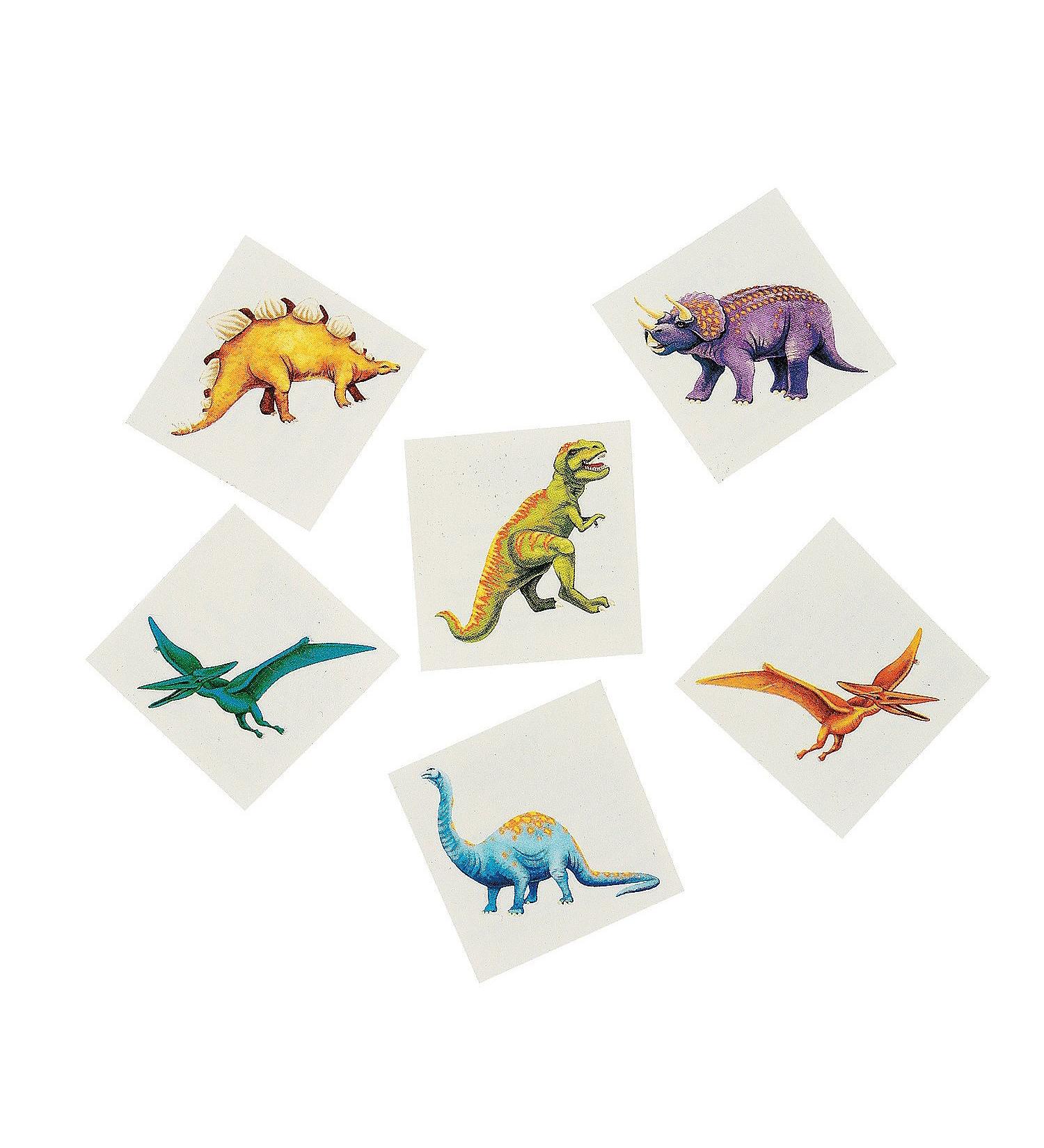 Fun Express - Cool Dinosaur Tattoos (6dz) - Apparel Accessories - Temporary Tattoos - Regular Tattoos - 72 Pieces