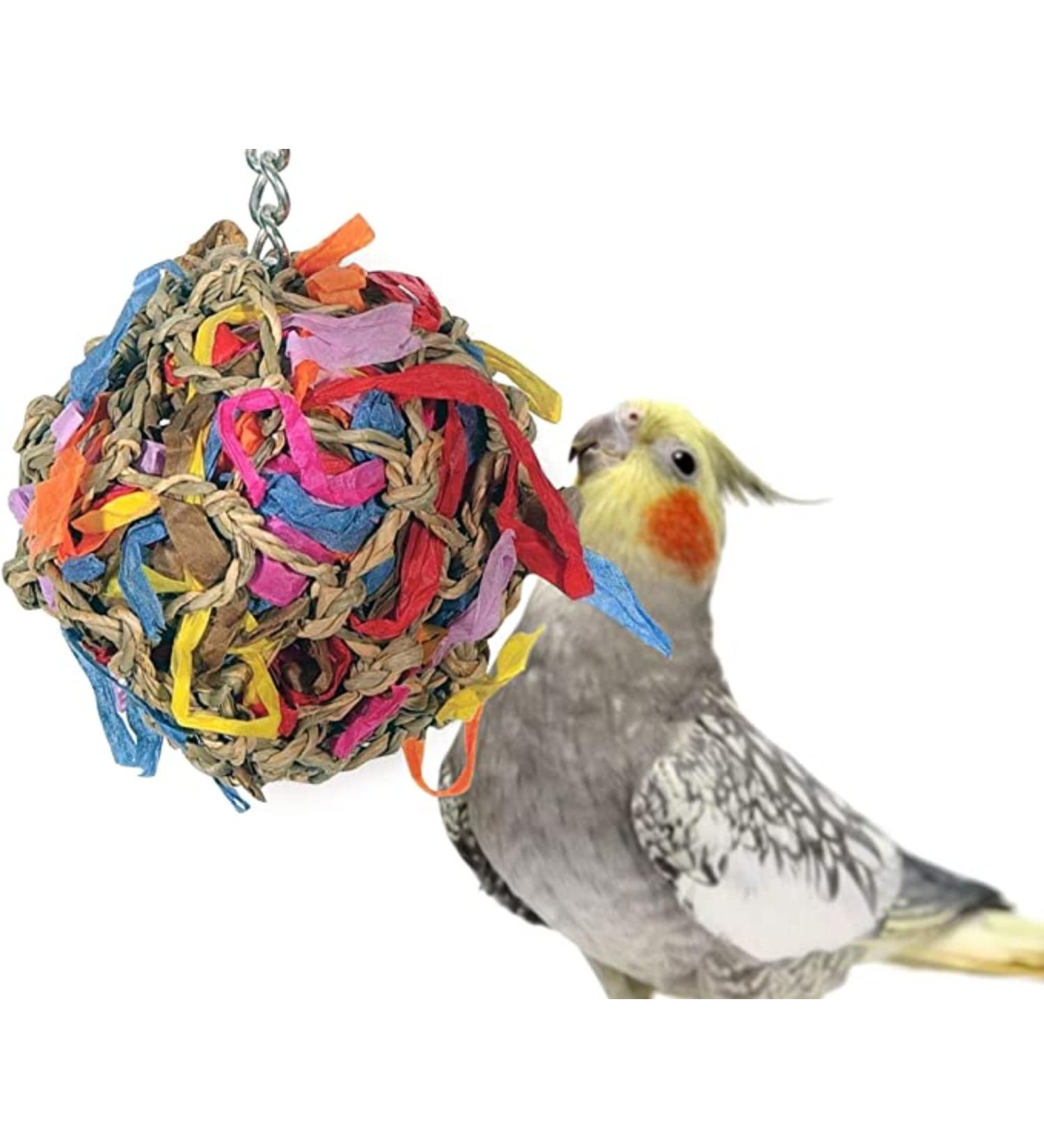 Sweet Feet and Beak Super Shredder Ball - Non-Toxic Bird Foraging Toy (3 inch) - Buy Online on GoSupps.com
