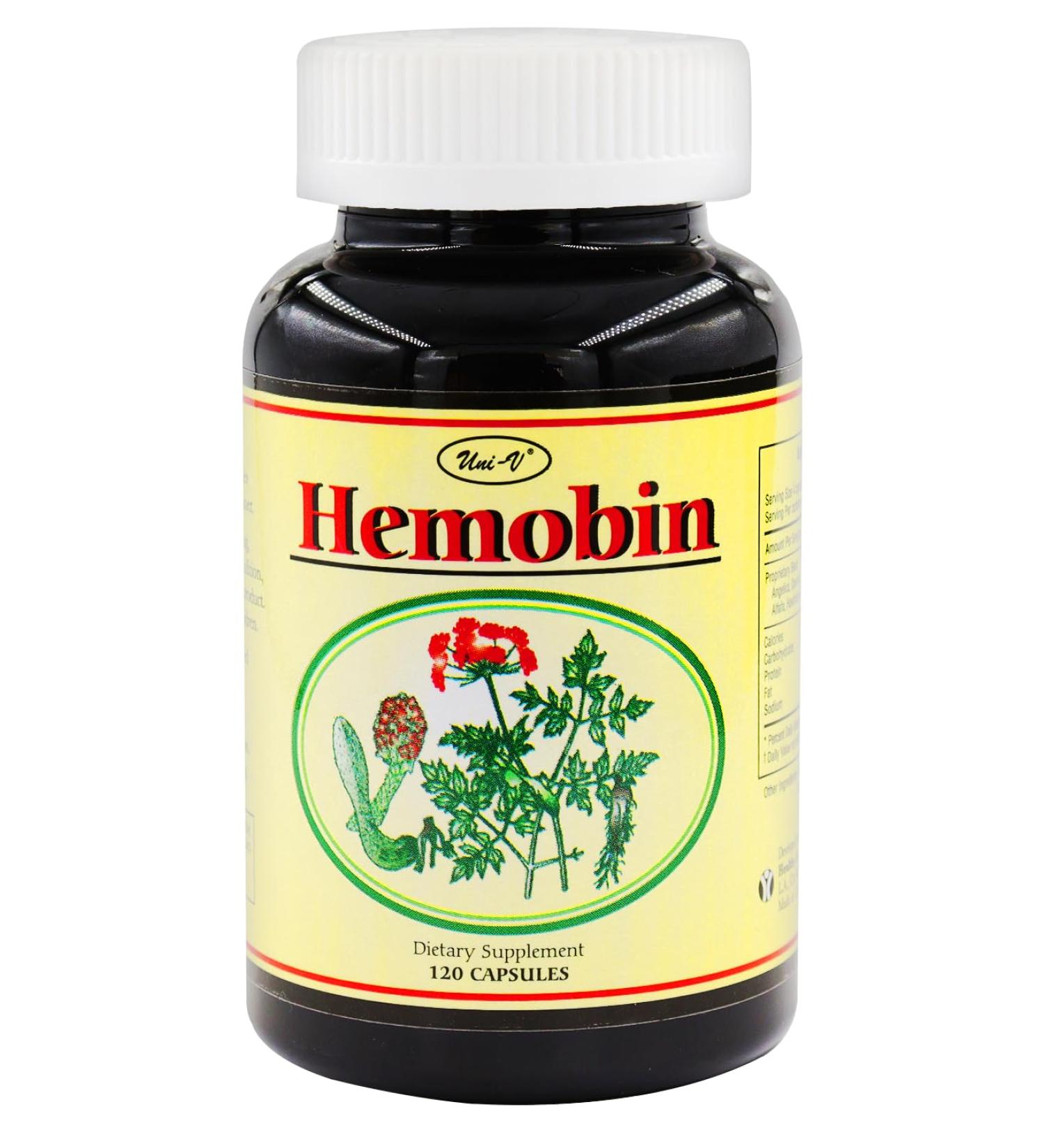 Healthy Land Hemobin 120 Capsules - Angelica Opuntia Alfalfa Hawthorn Berry Supplement for Optimal Blood Health - Buy Online on GoSupps.com