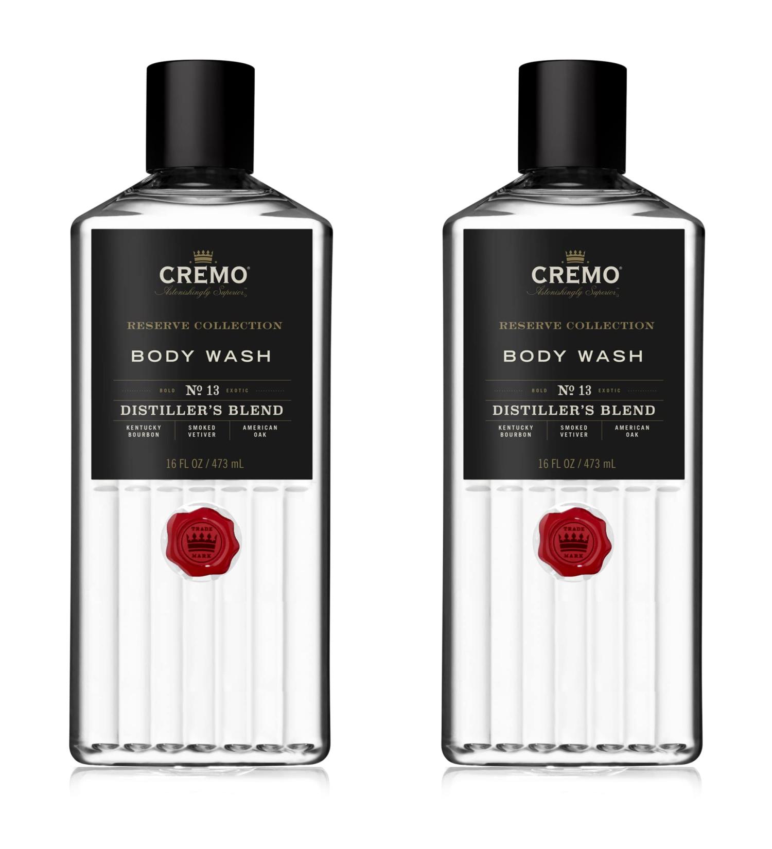Cremo Rich-Lathering Distiller's Blend Body Wash - Kentucky Bourbon & Smoked Vetiver - 16 Fl Oz (2 Pack) - Buy Online on GoSupps.com