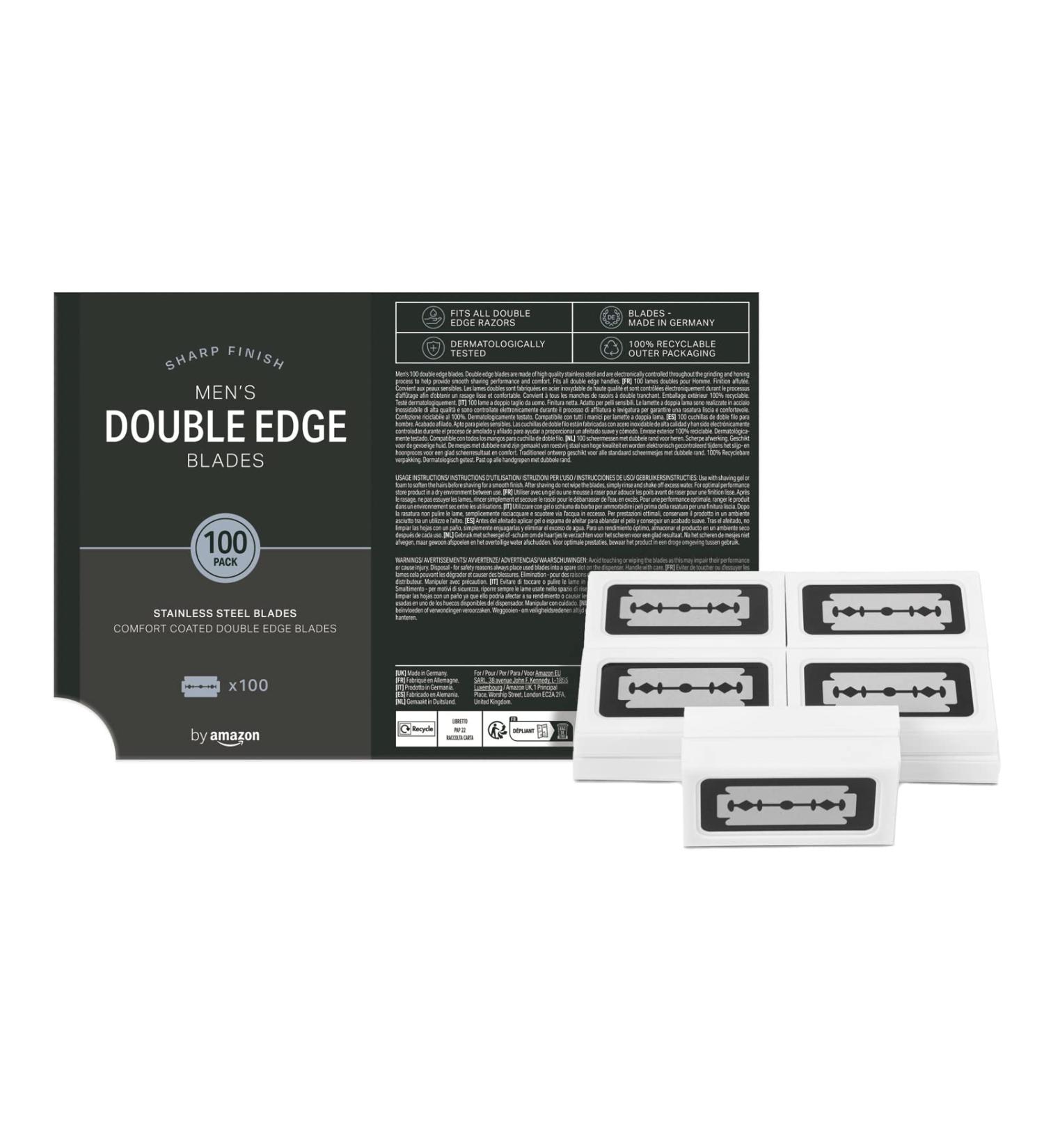 Amazon Men's Double Edge Blades 100ct - Premium Quality Razors for a Smooth Shave - Buy Online on GoSupps.com