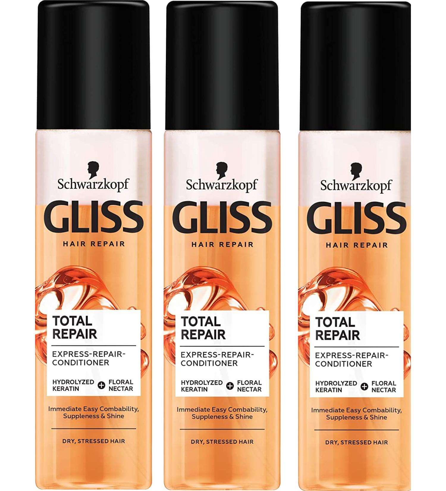 Pack of 3 Gliss Kur Anti-Burdock Spray TOTAL REPAIR - 200ml Express Repair Conditioner | International Shipping Available - Buy Online on GoSupps.com