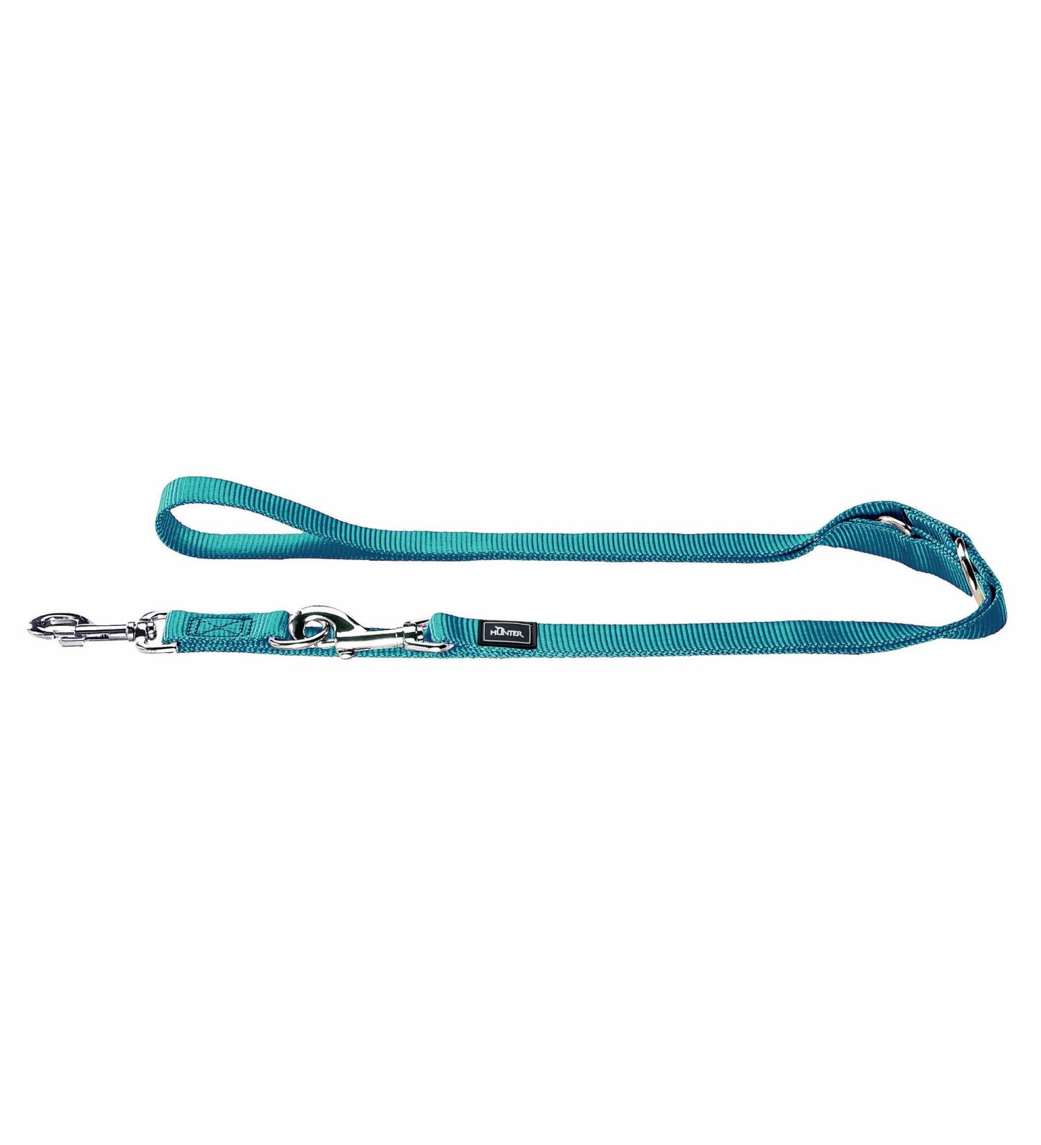 HUNTER Adjustable leash made of soft non-slip nylon classic 2.5 x 200 cm petrol petrol 2.5 x 200 cm