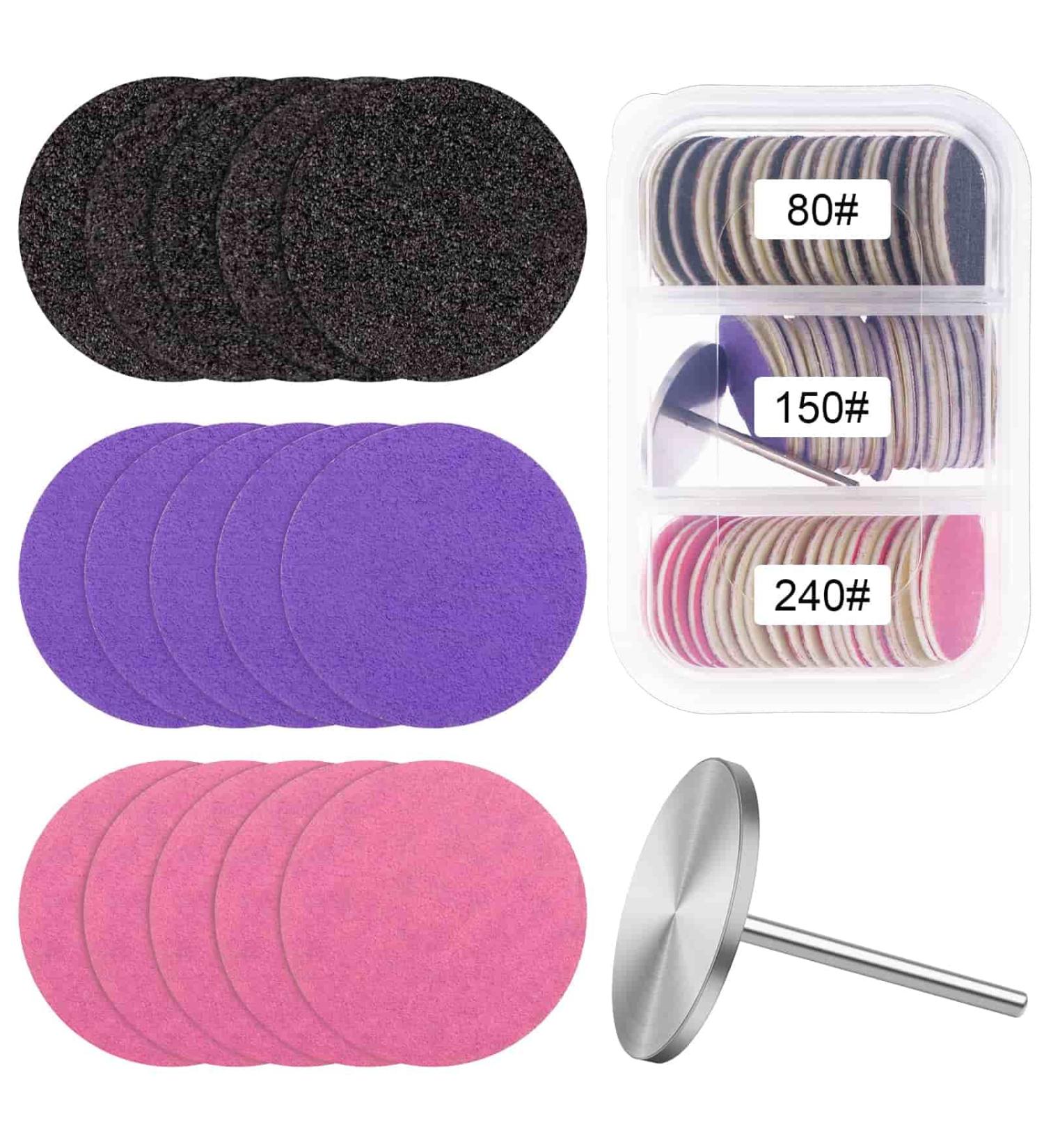 High-Quality Sanding Paper Discs with Metal Nail Drill Bit 25mm Foot File Sandpaper #80 #150 #240 Grits for Manicure & Pedicure Buy Internationally - Buy Online on GoSupps.com