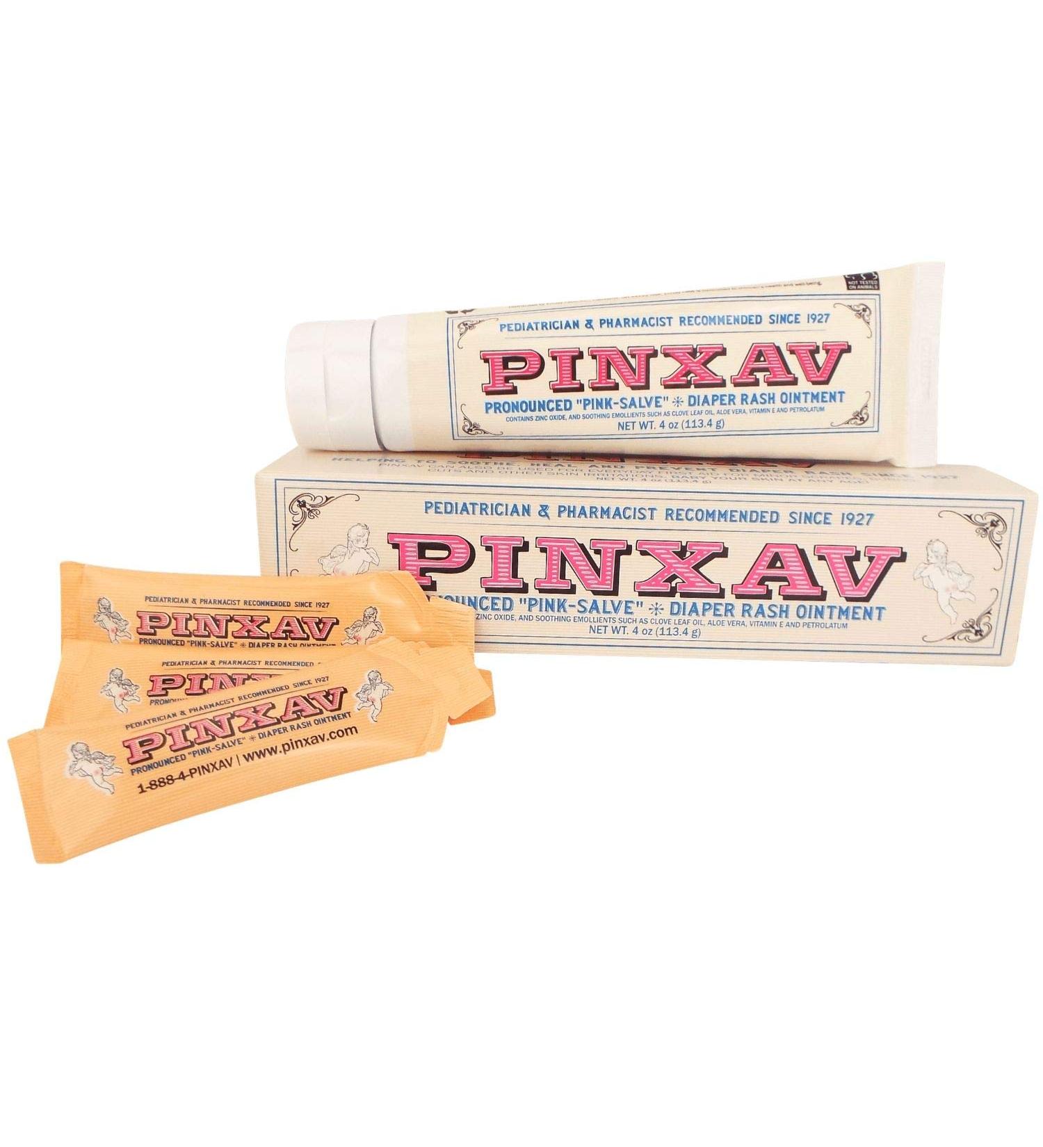 PINXAV Fast Healing Diaper Rash Cream Travel Pack - 4oz Tube + 3 Travel Sizes - Relief for Irritated Skin - Buy Online on GoSupps.com