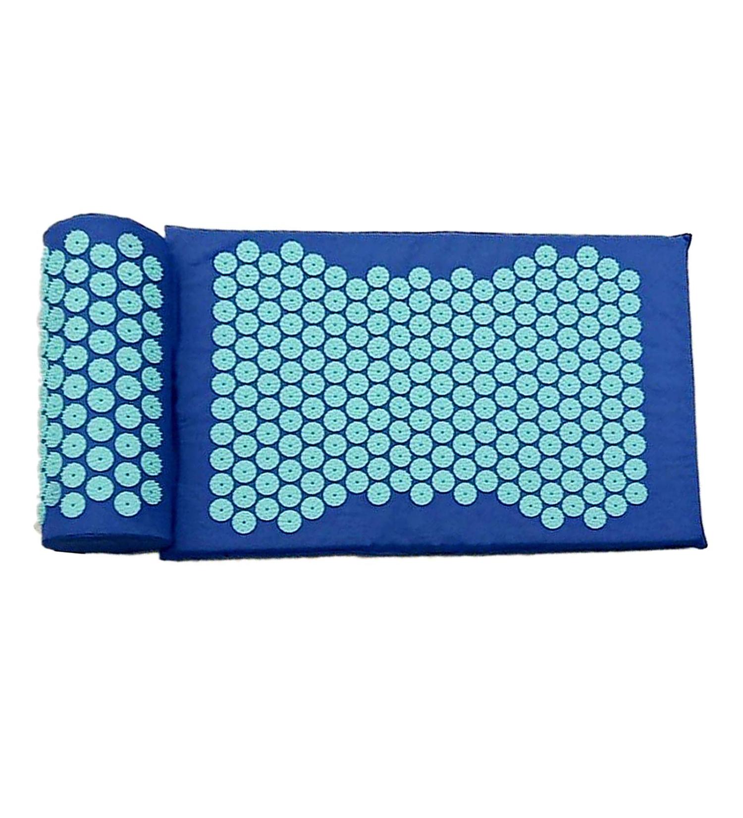 Almencla Neck - Acupressure Mat and Pillow Set - Relieves Stress Back Neck Blue - Buy Online on GoSupps.com