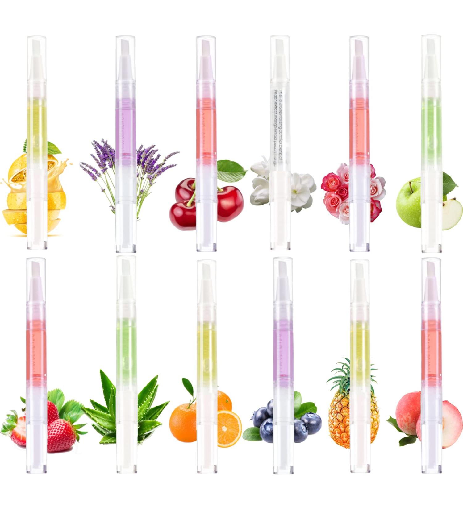 12PCS Cuticle Oil Pens Set | Nail Care Revitalizer with Natural Ingredients | Prevent Cracking | Soft Brush Tip | Mix Flavors - Buy Online on GoSupps.com