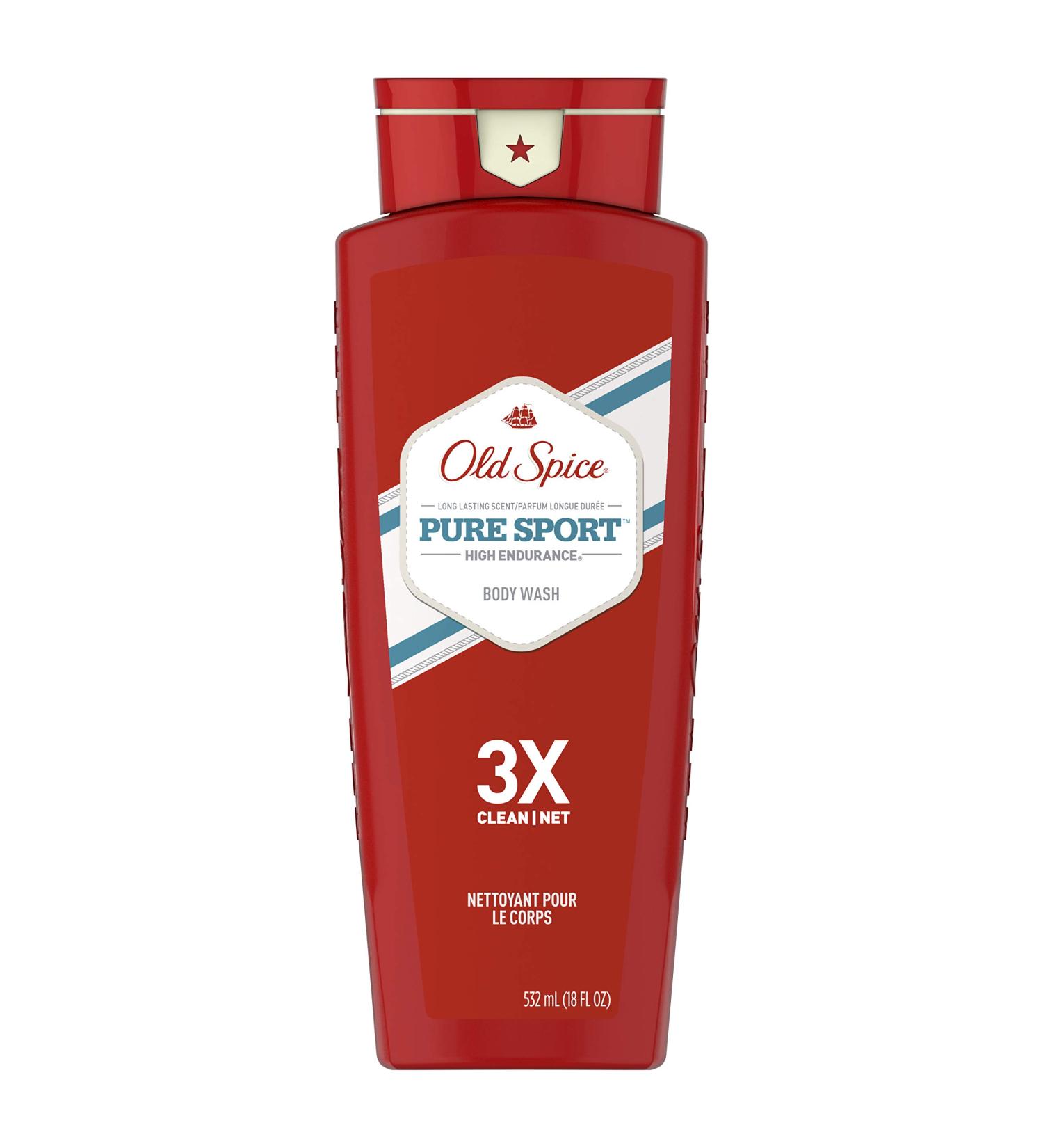 Old Spice Pure Sport Body Wash 18oz 6 Pack - 108oz Total - Buy Online on GoSupps.com