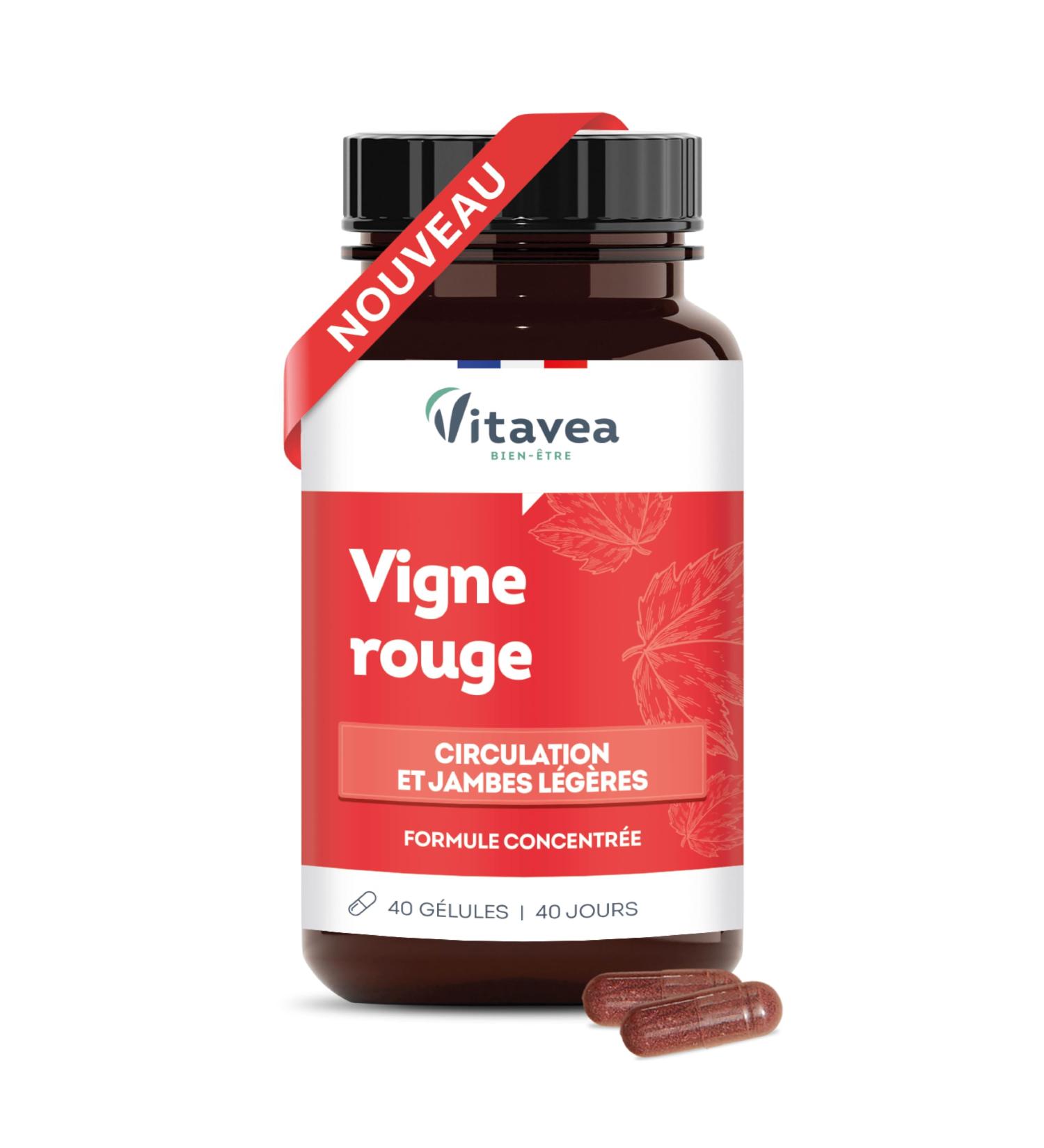 Vitavea Bien- tre - Compl ment Alimentaire Circulation - Vigne Rouge - Jambes L g res et Circulation sanguine - Pilulier de 40 g lules - Cure 40 jours - Fabriqu en France Nouveau - Vigne Rouge - Buy Online on GoSupps.com