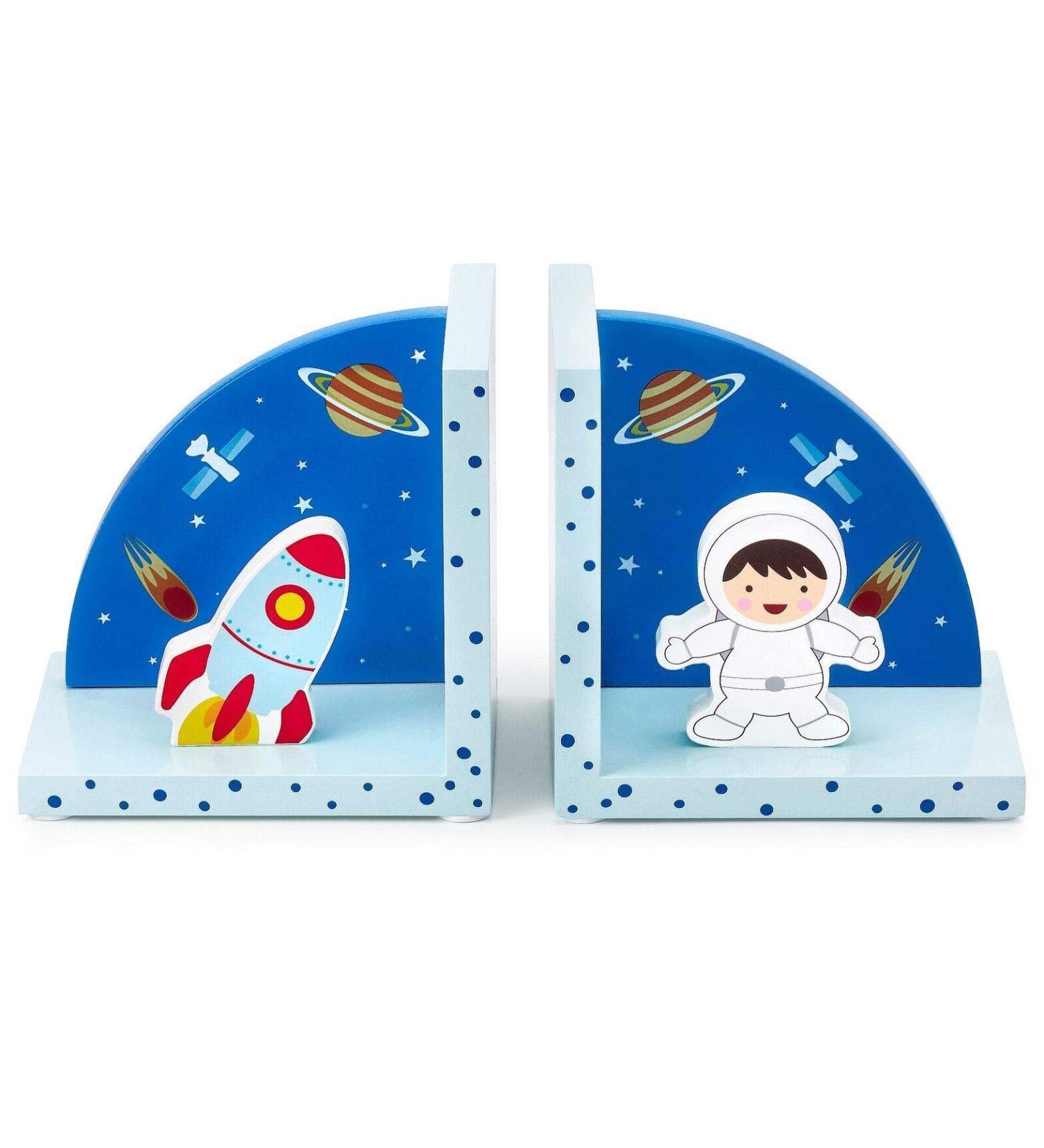 Mousehouse Gifts - Children's 3D Rocket Bookends | Wooden Space Motif | Perfect Gift for Kids - Buy Online on GoSupps.com
