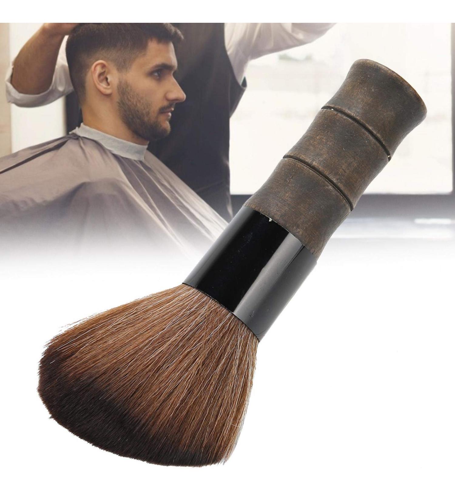Neck Hair Duster Brush Professional Salon Barber Brush Soft Cleaning Haircut Hairbrush with Wooden Handle Self Standing Large Hair Cutting Neck Duster Brush - Buy Online on GoSupps.com