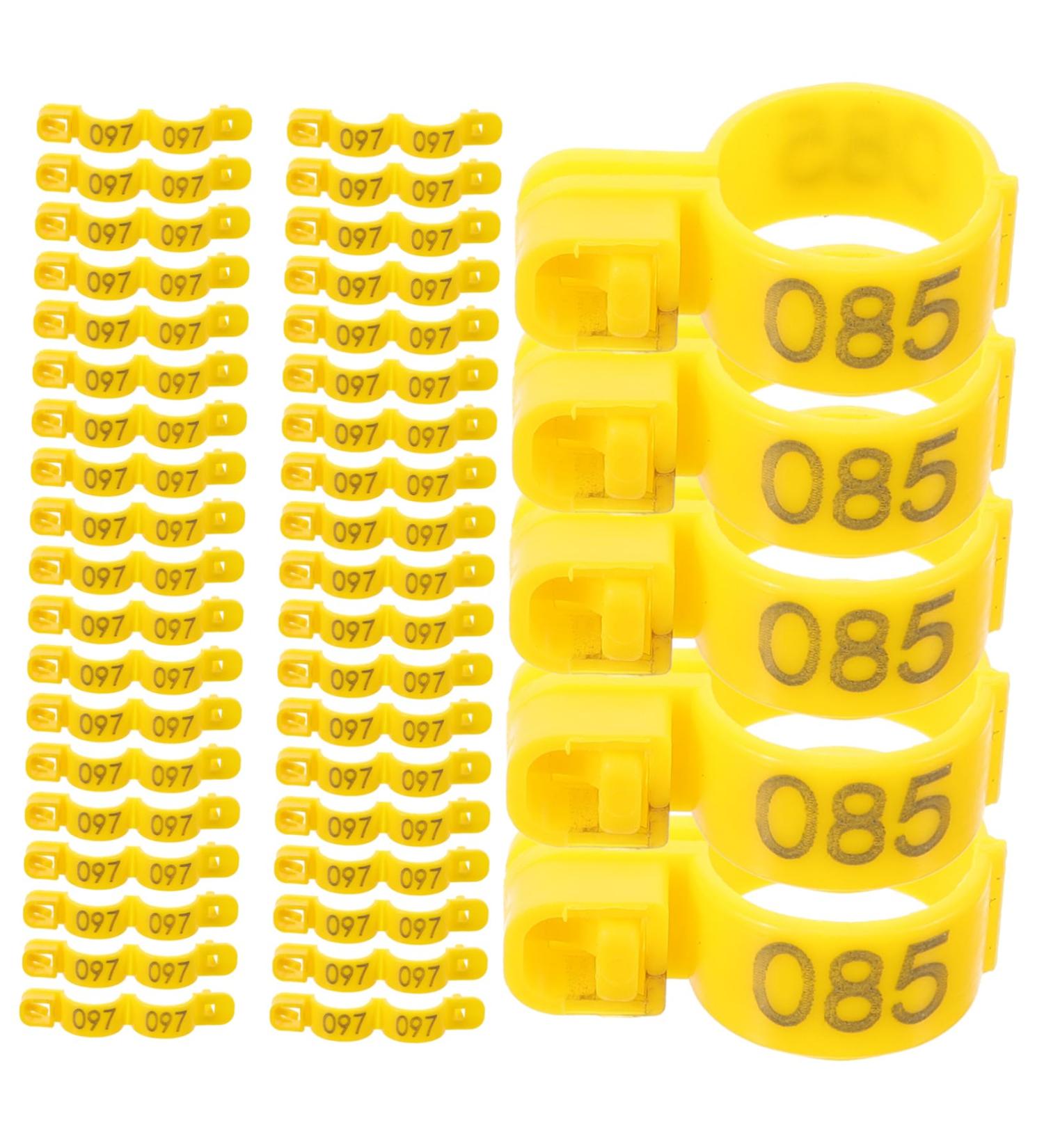 Yardwe 100pcs Poultry Marking Ring Farm Marker Tools Pigeons Ring Bands Ankle Pigeon Ring Lettering 3x1.8cm Yellow - Buy Online on GoSupps.com