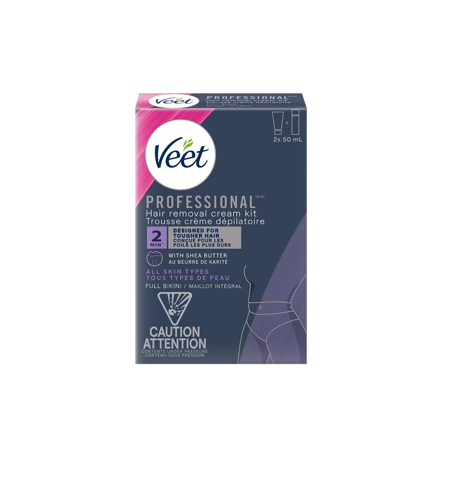 VEET Professional Hair Removal Cream Full Bikini Kit All Skin Types 2x50 mL - Buy Online on GoSupps.com