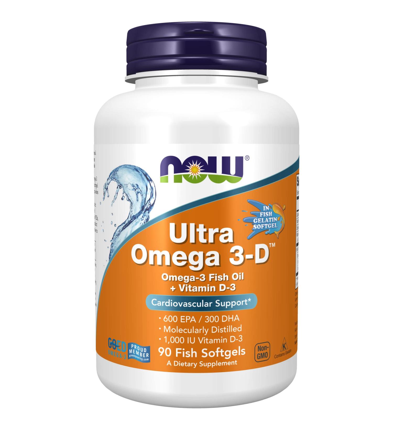 Now Foods Ultra Omega 3-D - 90 Fish Softgels for Heart & Brain Health - Buy Online on GoSupps.com