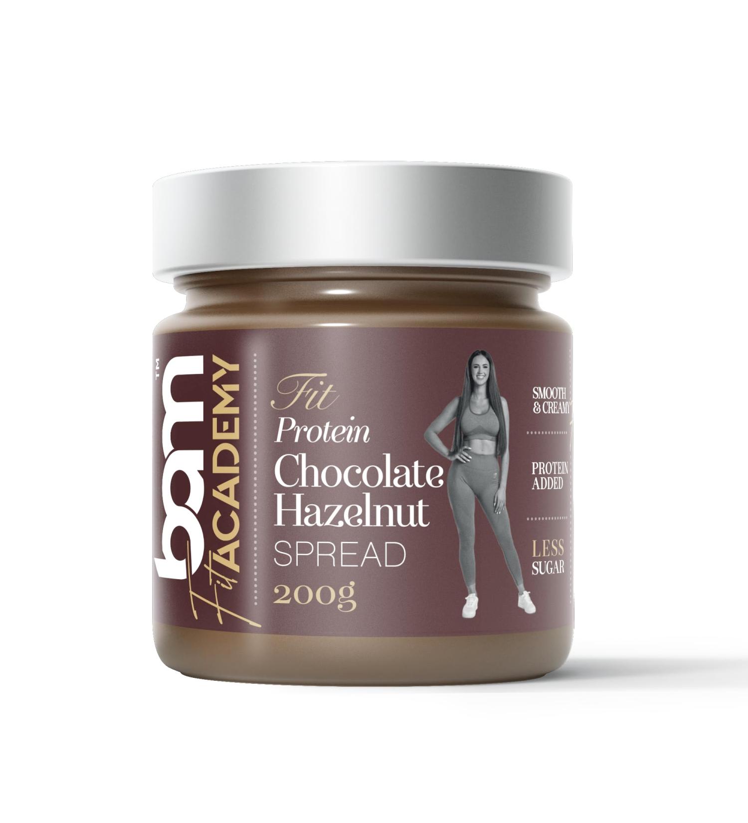 BAM Cocoa and Hazelnut Protein Spread Palm Oil Free 18% Gluten Free Protein Cream 200g - Buy Online on GoSupps.com