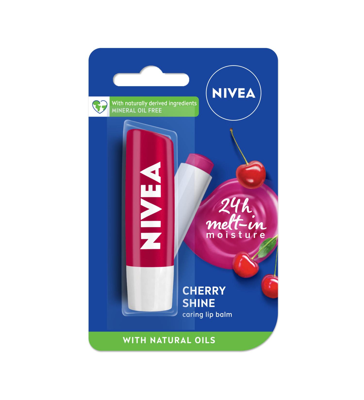 Nivea Fruity Shine Cherry Lip Care 4.8g - Moisturizing Lip Balm - Buy Online on GoSupps.com