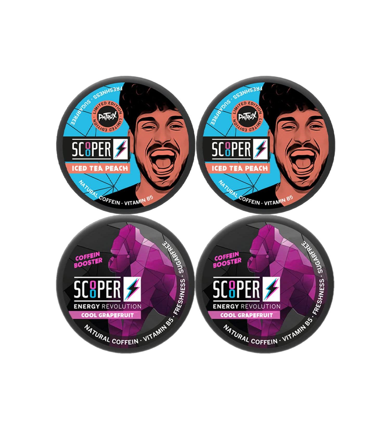 Vendigo Scooper Energy - Grapefruit Tea Box - 2 Iced Tea Boxes - 2 Fresh Grapefruits - 4 x 7.2g + BMB Shisha Merch - Buy Online on GoSupps.com