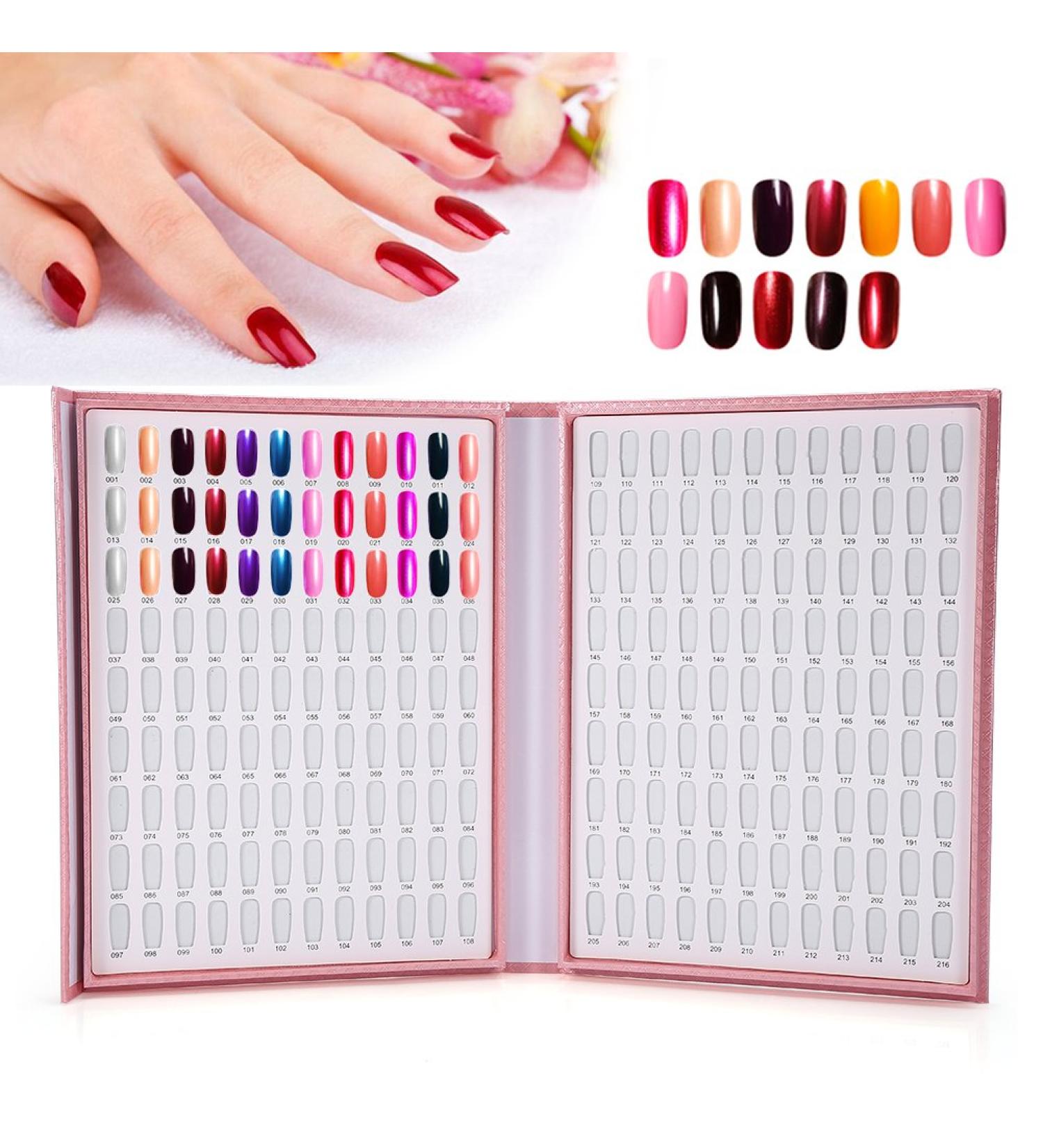 216 Colors Nail Polish Display Chart Book | Nail Art Salon Set - Pink | Perfect for Professional Use - Buy Online on GoSupps.com