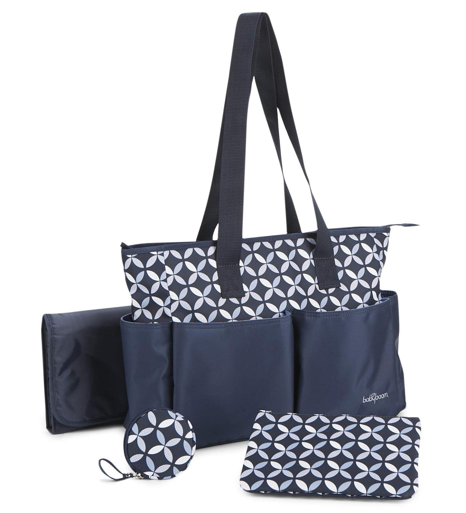 Baby Boom Ivy 4-Piece Tote Diaper Bag Set - Navy | Stylish & Functional Baby Bag Set - Buy Online on GoSupps.com