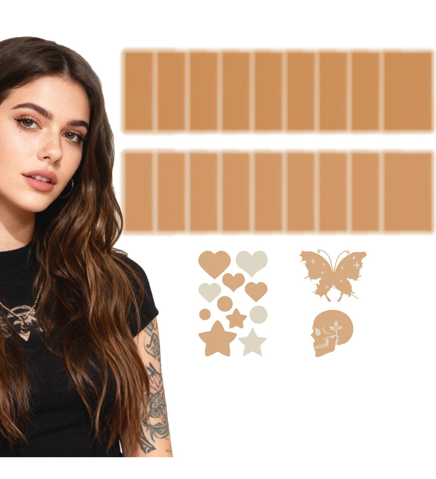 Busftlst 20PCS Set Tattoo Cover Up Patch Body Tattoo Waterproof Patch Cover Up Tape for Tattoos Scars and Birthmarks Ultra Thin Invisible Suitable for men and women Body Makeup - Buy Online on GoSupps.com