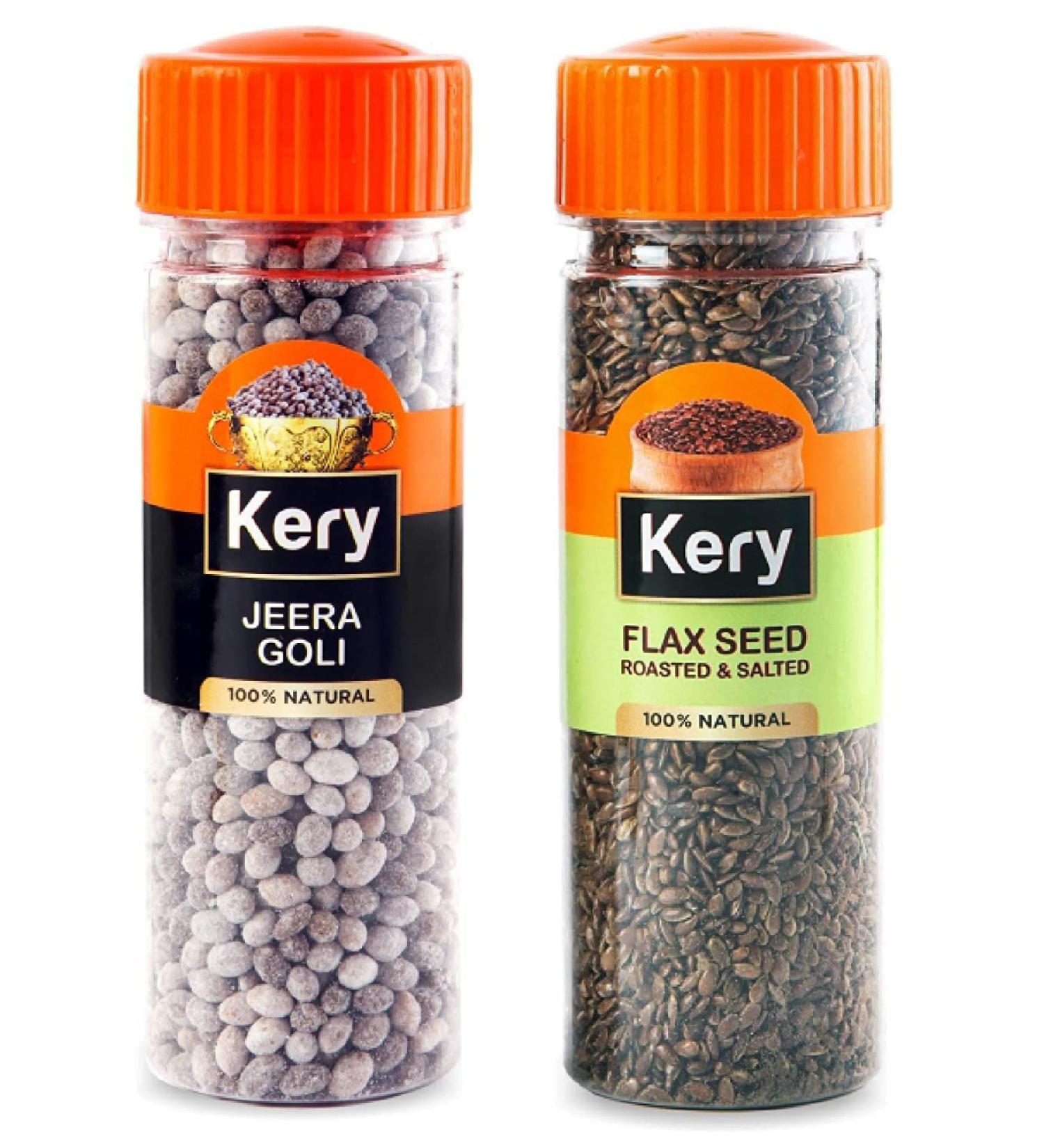 Kery Jeera Goli & Roasted Alsi Flax Seed Mukhwas Mouthfreshener 2 Bottles 260g_Packing May Vary