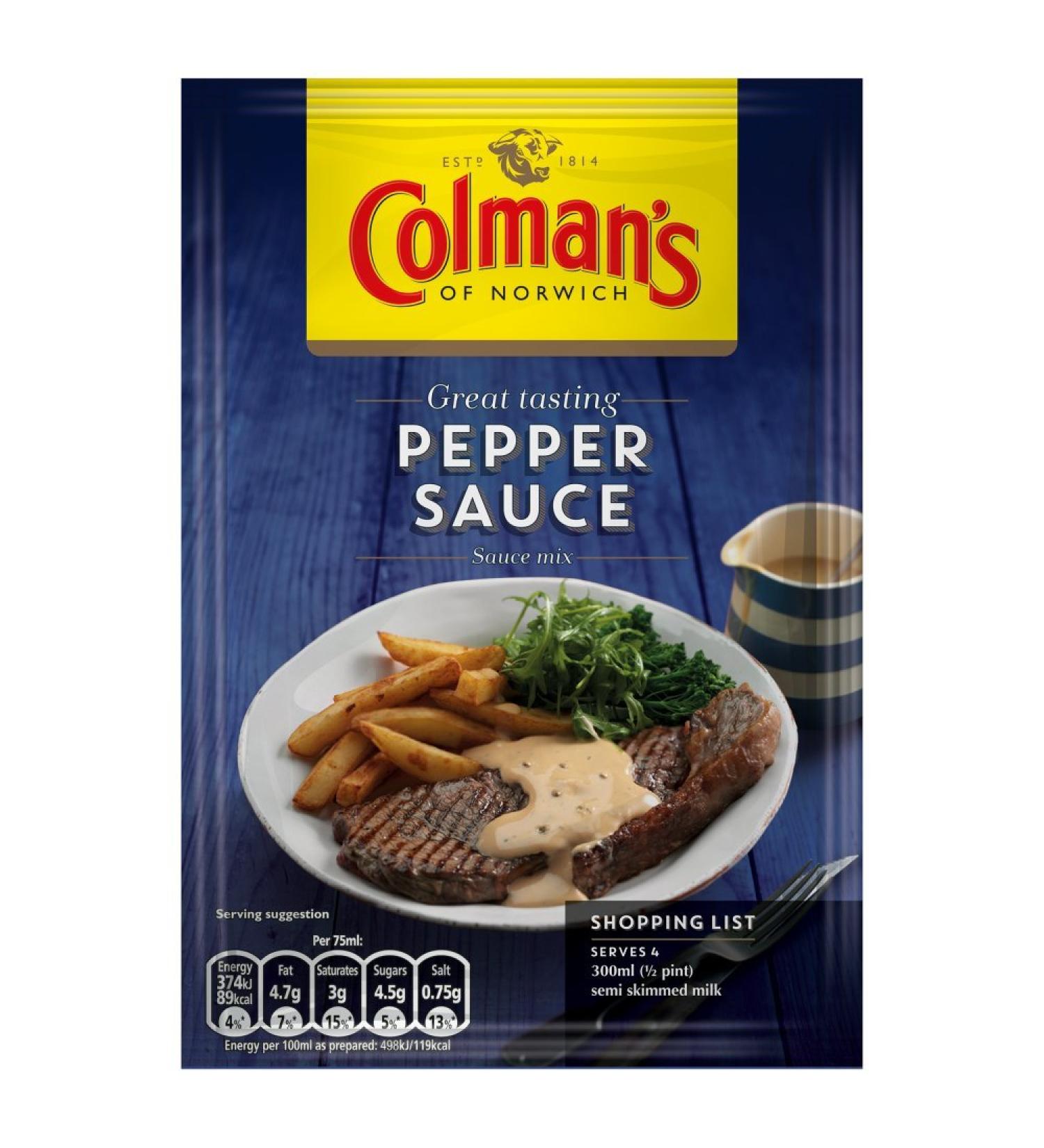 Colman's Colmans Pepper Sauce Mixes - 12 x 40g