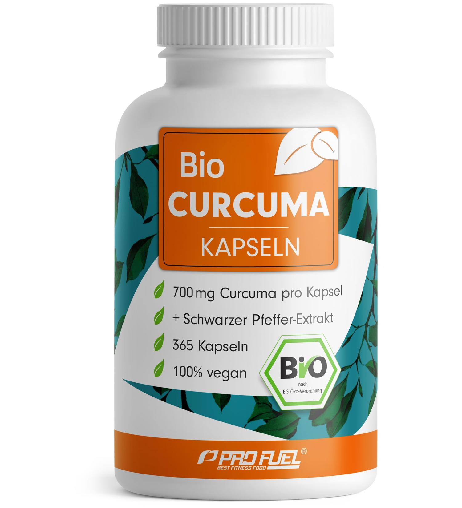 Organic Bio Curcuma Capsules - 365 High-Dose 700mg with 35mg Curcumin & Black Pepper - 1 Year Supply - Buy Online on GoSupps.com