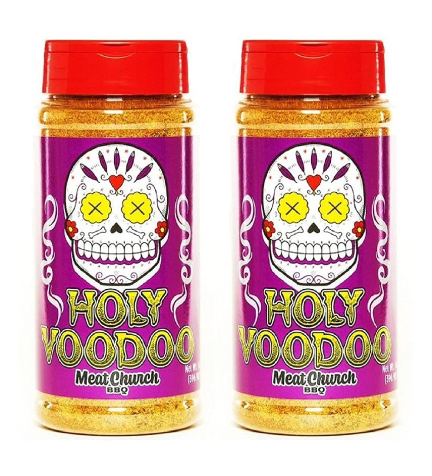 Meat Church BBQ Rub Combo: Two Bottles of VooDoo (14 oz) BBQ Rub and Seasoning for Meat and Vegetables, Gluten Free, Total of 28 Ounces