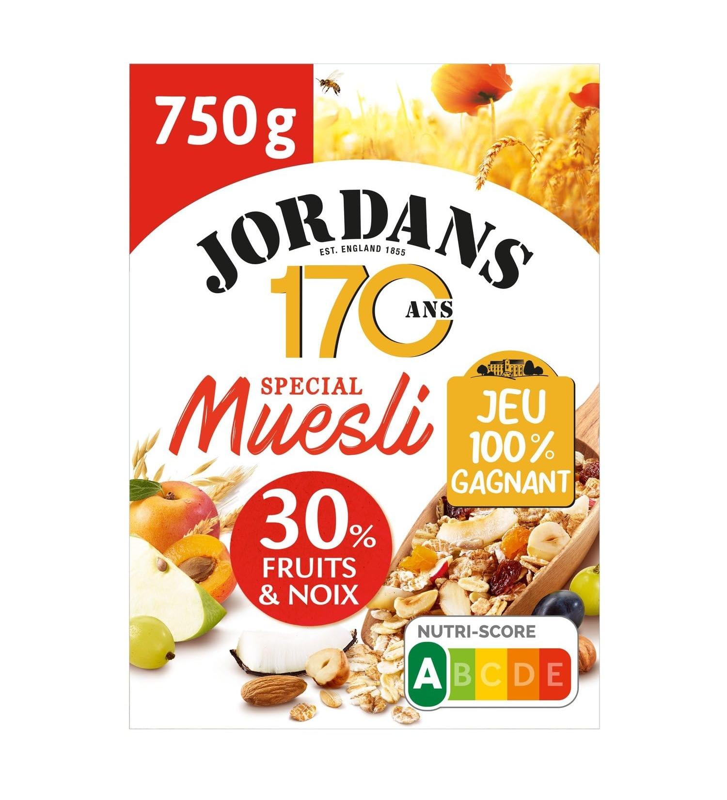 C r ales Sp cial Muesli Fruits et Noix JORDANS - la boite de 750 g Lot De 3 - Par Lot