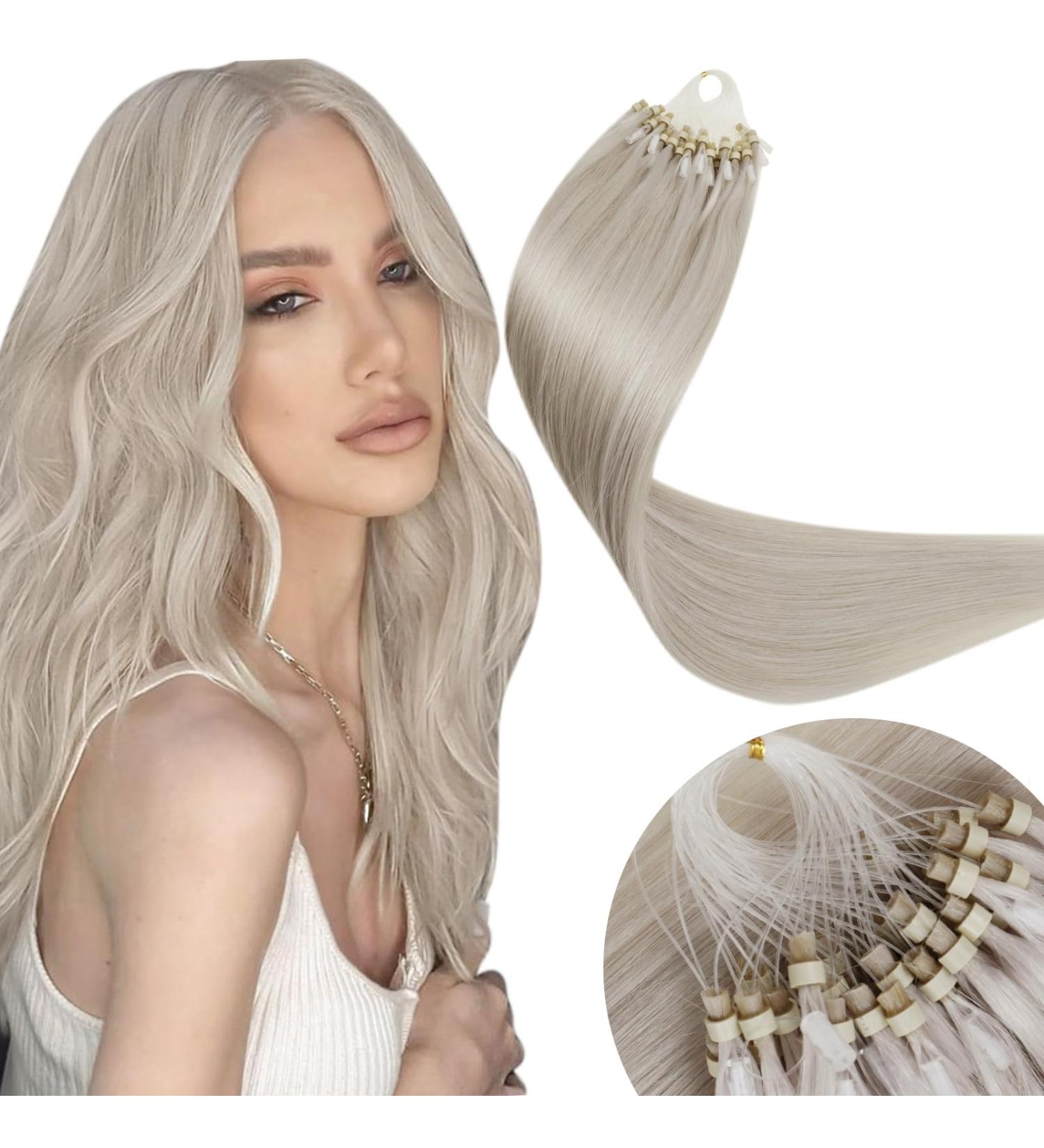 Buy Laavoo Micro Loop Extensions - Real Remy Hair Platinum Blonde #60 50g 50cm Genuine Microring Extensions - Buy Online on GoSupps.com