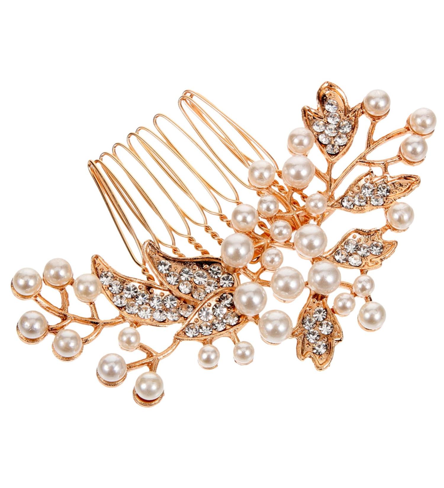 Housoutil Bride Hair Accessories Women Hair Accessories Decorative Hair Comb Bride Hair Comb Wedding Hair Accessories Hair Side Comb Pearl Hair Comb Miss Hairpin Rhinestones Silver - Buy Online on GoSupps.com