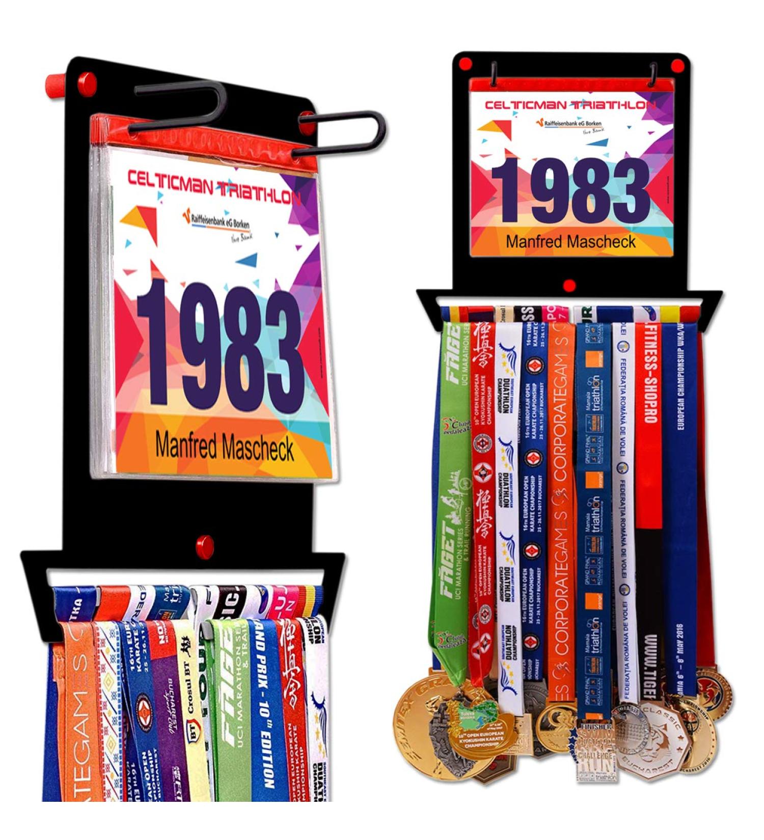 Victory Hangers Medal & Bib Holder Bundle - Square Shape | 40+ Medals & 100 Runner Race Bibs Capacity | Steel Rack for Runners - Buy Online on GoSupps.com
