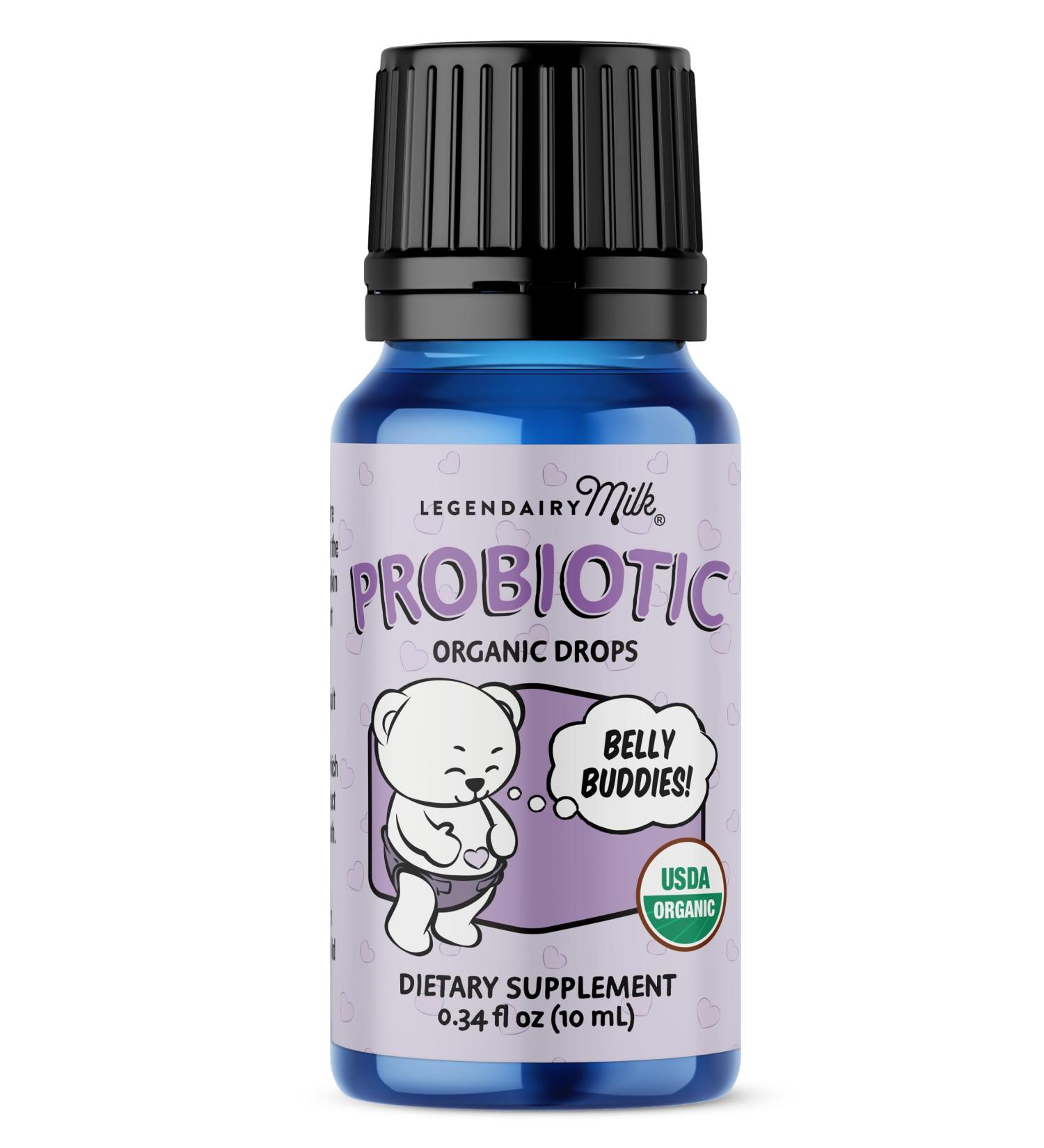 Legendairy Milk Baby Probiotic Drops Organic - Colic and Gas Drops for Newborns & Toddlers - Digestive Support Constipation Relief - Toddler Probiotic Supports Occasional Diarrhea & Gas 33 Servings - Buy Online on GoSupps.com