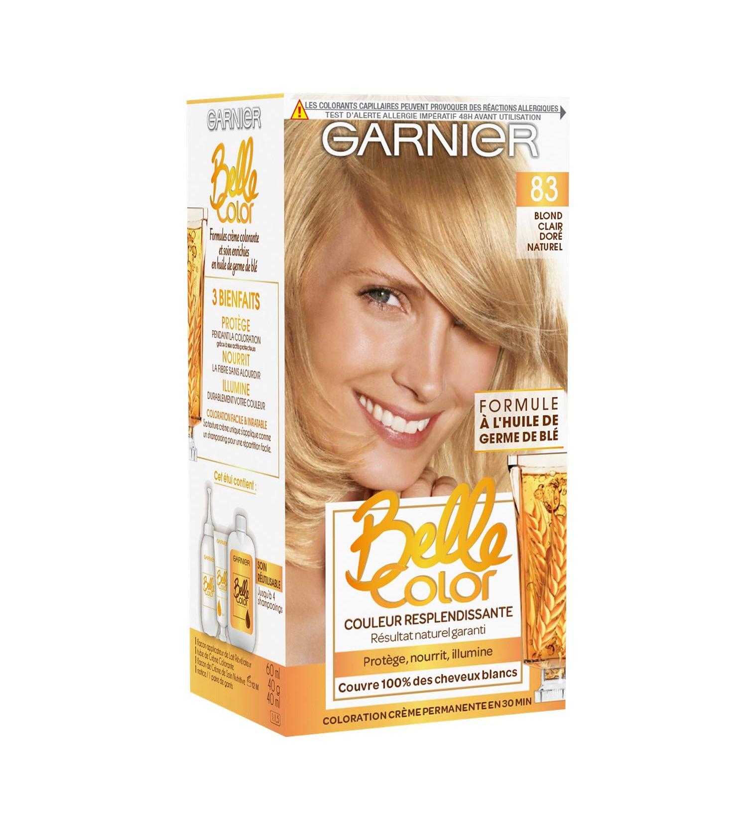 Garnier Cr me facil-color blond clair dor naturel 83 permanent coloring with jojoba and wheat germ oil - Box of 115ml - Buy Online on GoSupps.com