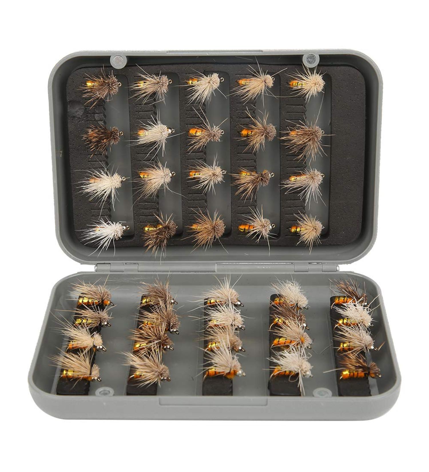 40-Piece Fly Fishing Fly Set - Dry Fly Bait & Accessories with Box for Trout Fishing - Buy Online on GoSupps.com