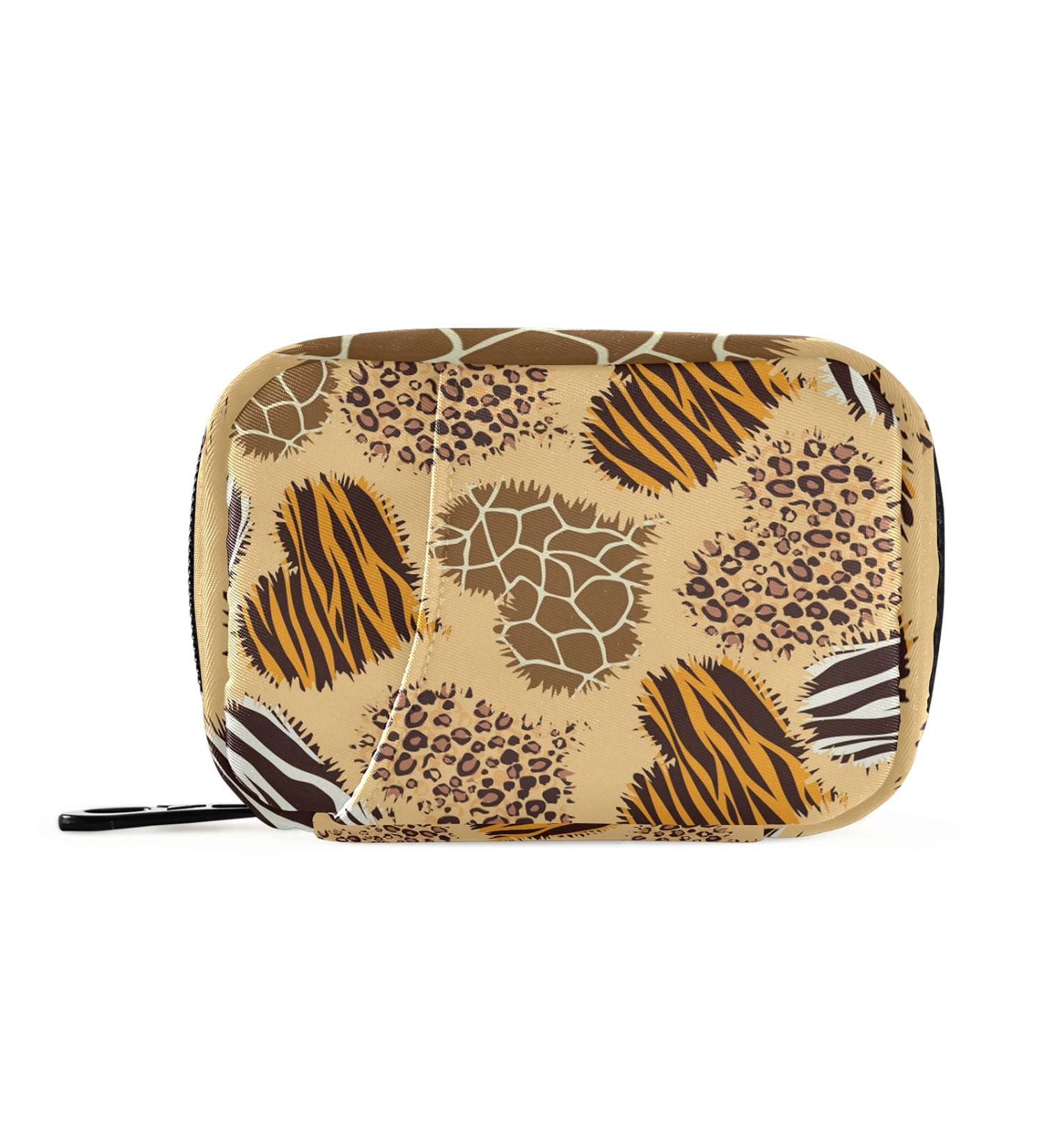 SUABO Travel Pill Organizer - Leopard Giraffe & Zebra Print Weekly Pill Case for Vitamins & Supplements - Buy Online on GoSupps.com