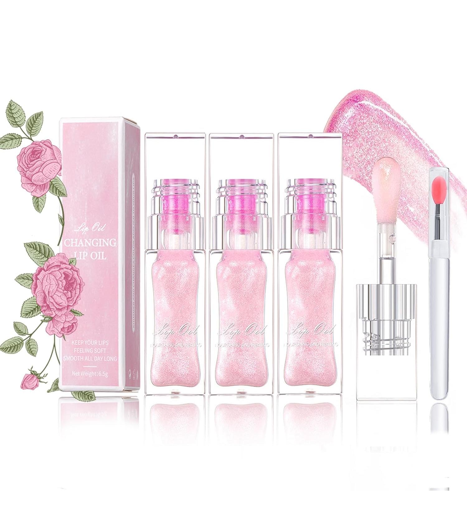 Magic Color Changing Lip Oil Boss Up Cosmetics Color Changing Lip Oil Hydrating Lip Gloss Lip Balm Transparent Lipstick Long Lasting Moisturizing Non-sticky Fresh Texture Lip Oil (3pc) - Buy Online on GoSupps.com