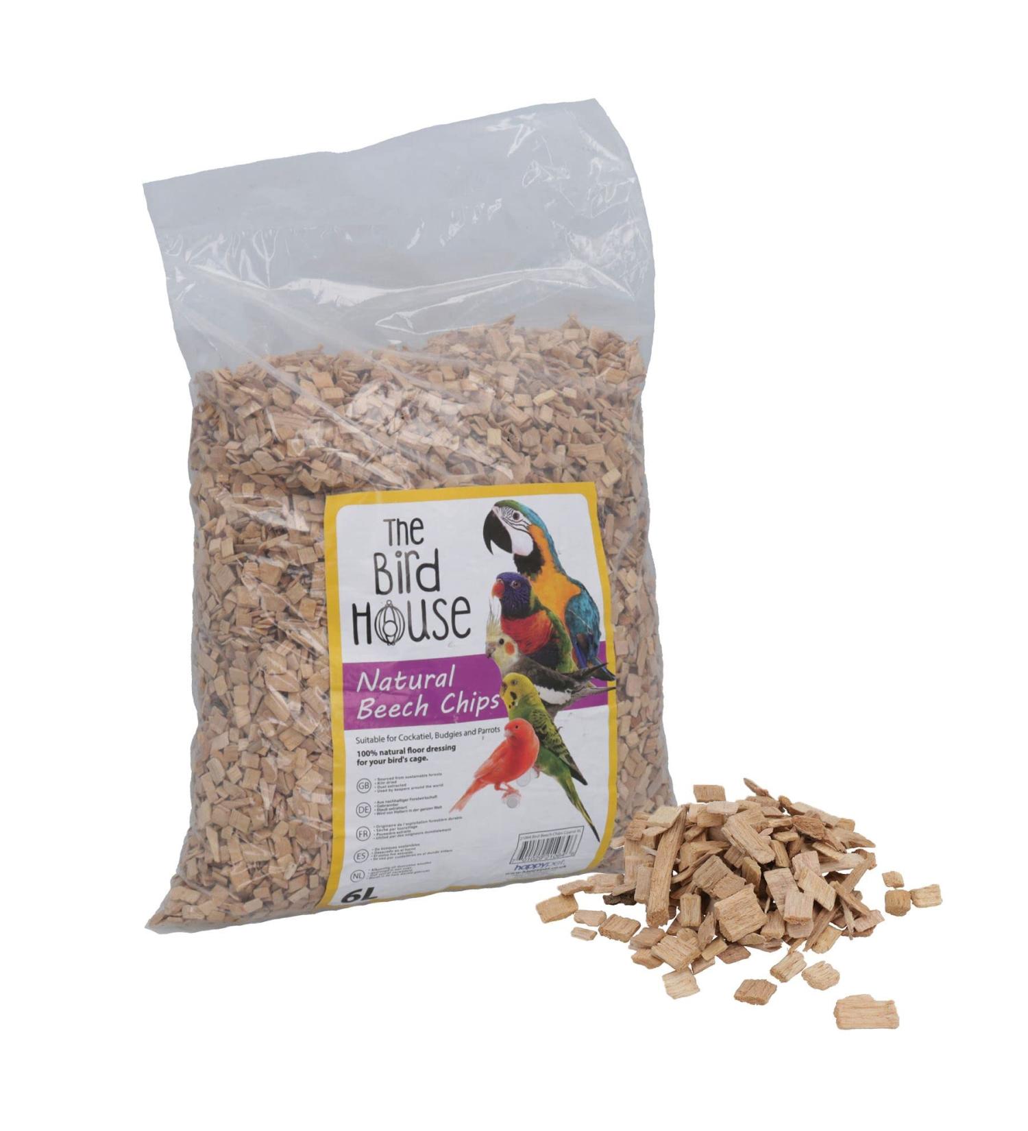 AB Tools 6 Litre Natural Coarse Beech Chips Bird Parrot Cage Bedding Covering - Buy Online on GoSupps.com