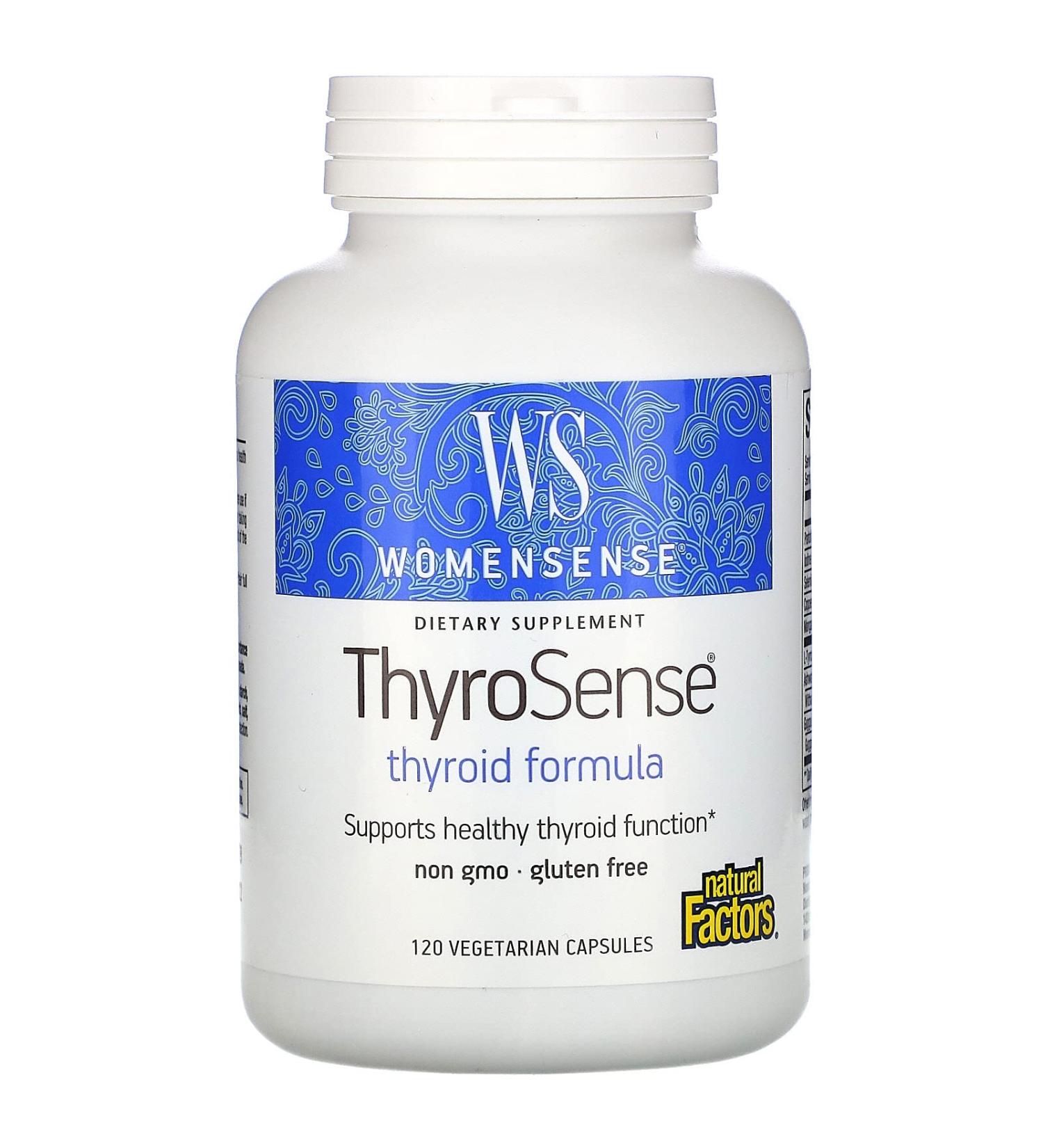 Buy Natural Factors WomenSense ThyroSense Thyroid Support | 120 Vegetarian Capsules - Buy Online on GoSupps.com