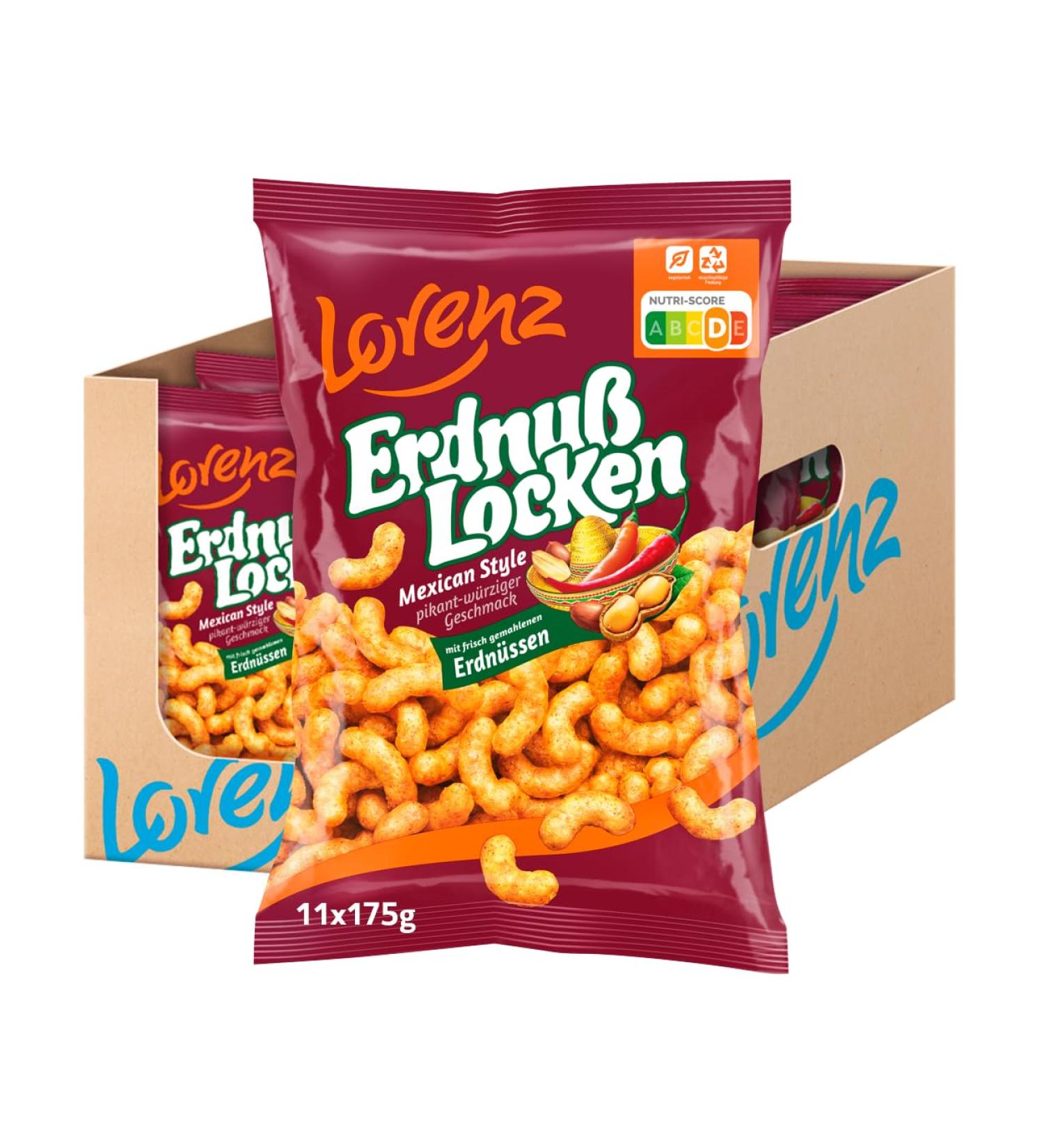 Lorenz Snack World Peanut Curls Mexican - Pack of 11 (11 x 175g) - Delicious Crunchy Snack for International Shipping - Buy Online on GoSupps.com