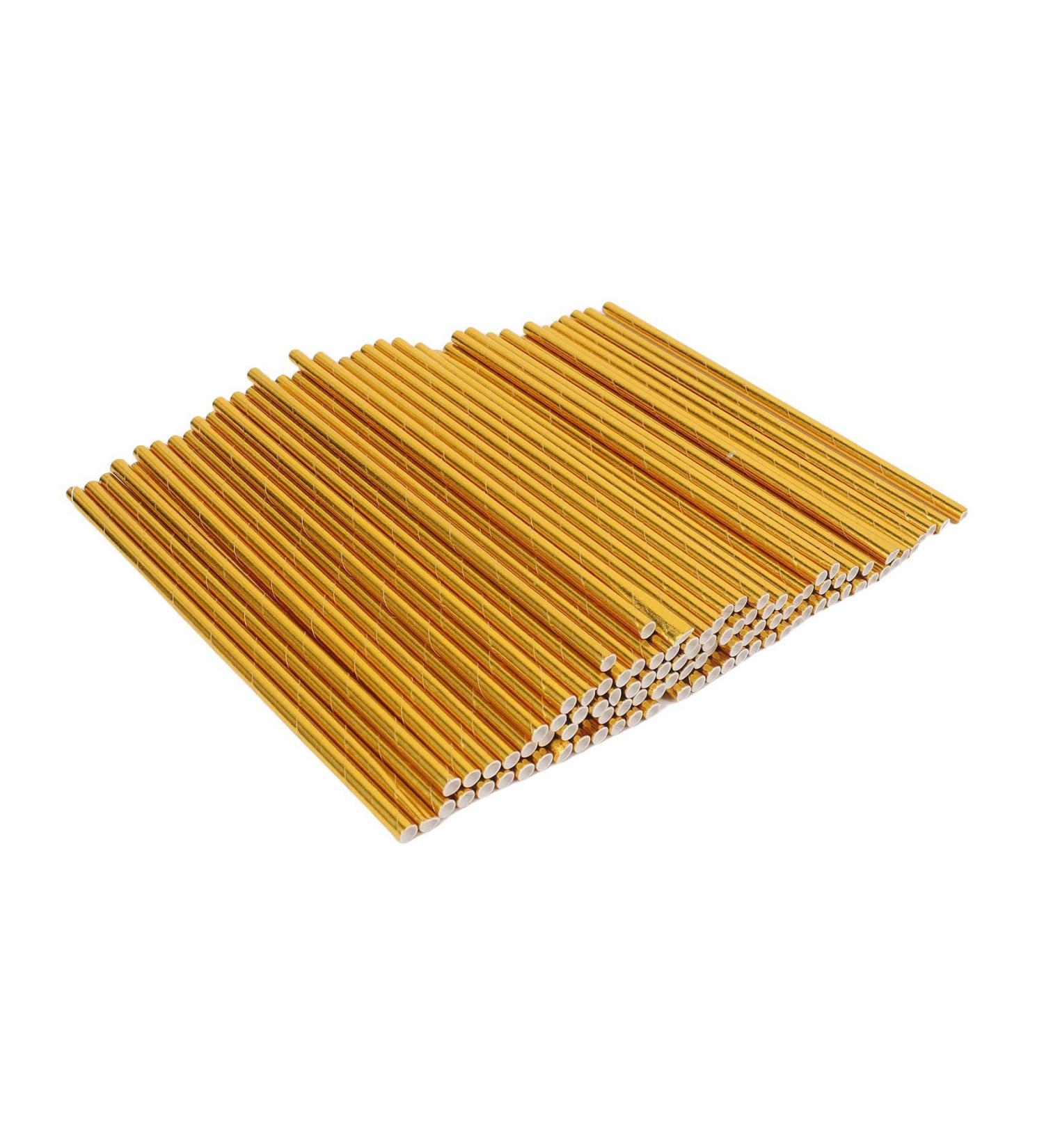 AIDIRui Gold Foil Paper Straws Biodegradable Disposable Party Drinking Straws Pack of 100 Holiday Celebrations - Buy Online on GoSupps.com