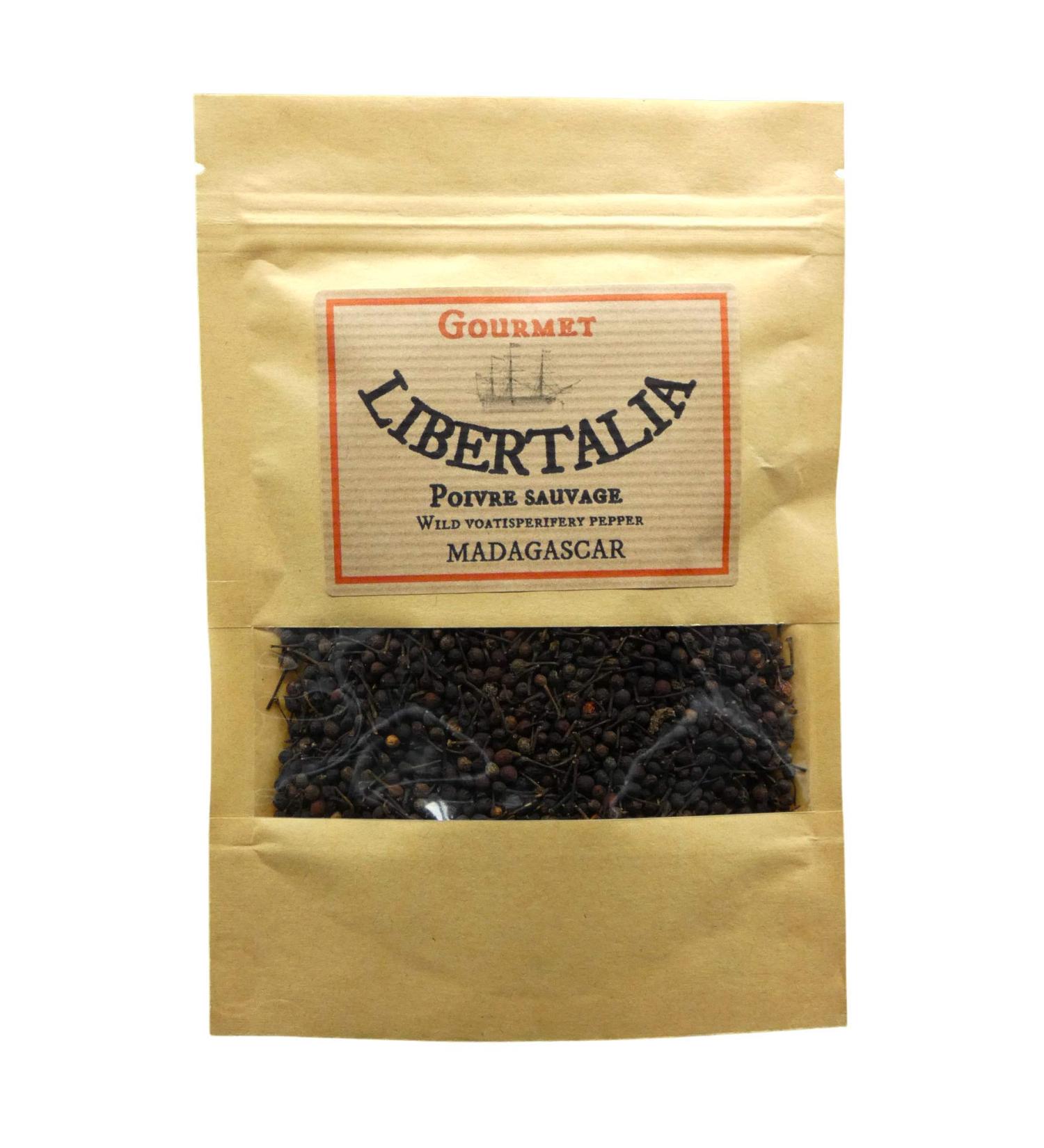 Wild pepper "voatsiperifery" from Madagascar 100gr. Gourmet quality "resealable kraft bag"