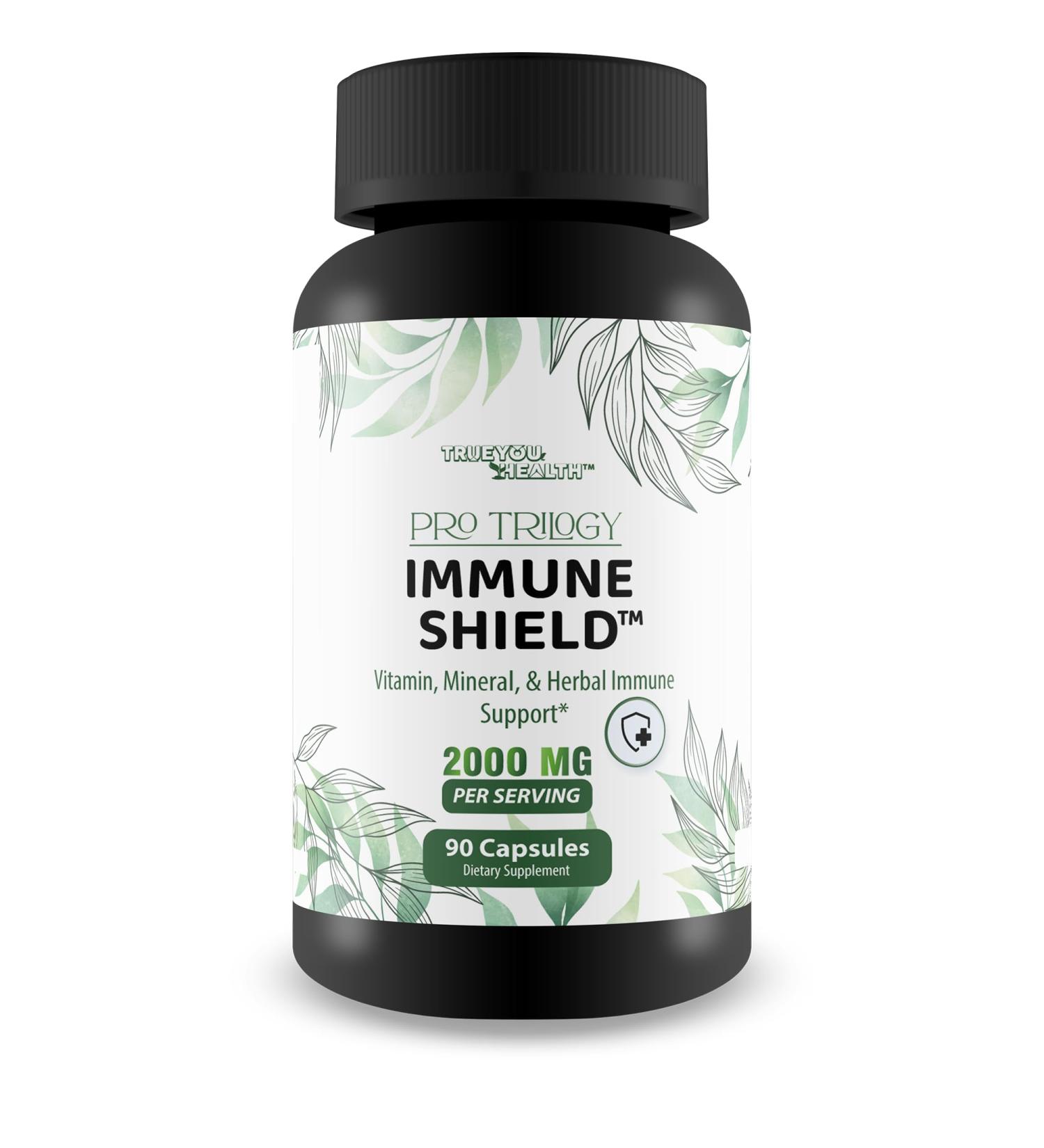 Pro Trilogy Immune Shield - Our Best Immune Support Supplement - Immune Support Capsules - Immune Boost Pills - Our Best Immune Pills Nature Vitamin D Zinc C Best Immune Support Vitamins - Buy Online on GoSupps.com