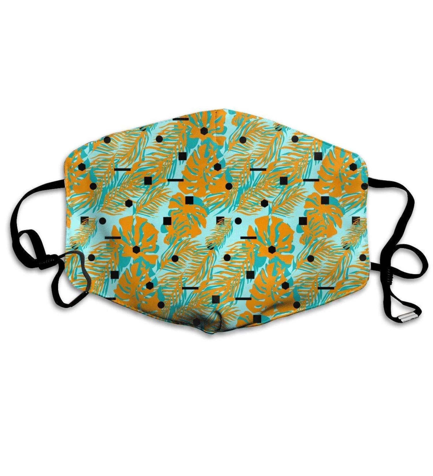 Tropical Plants And Exotic Leaves Washable Reusable Mask Cotton Anti Dust Half Face Mouth Mask For Kids Teens Men Women With Adjustable Ear Loops - Buy Online on GoSupps.com