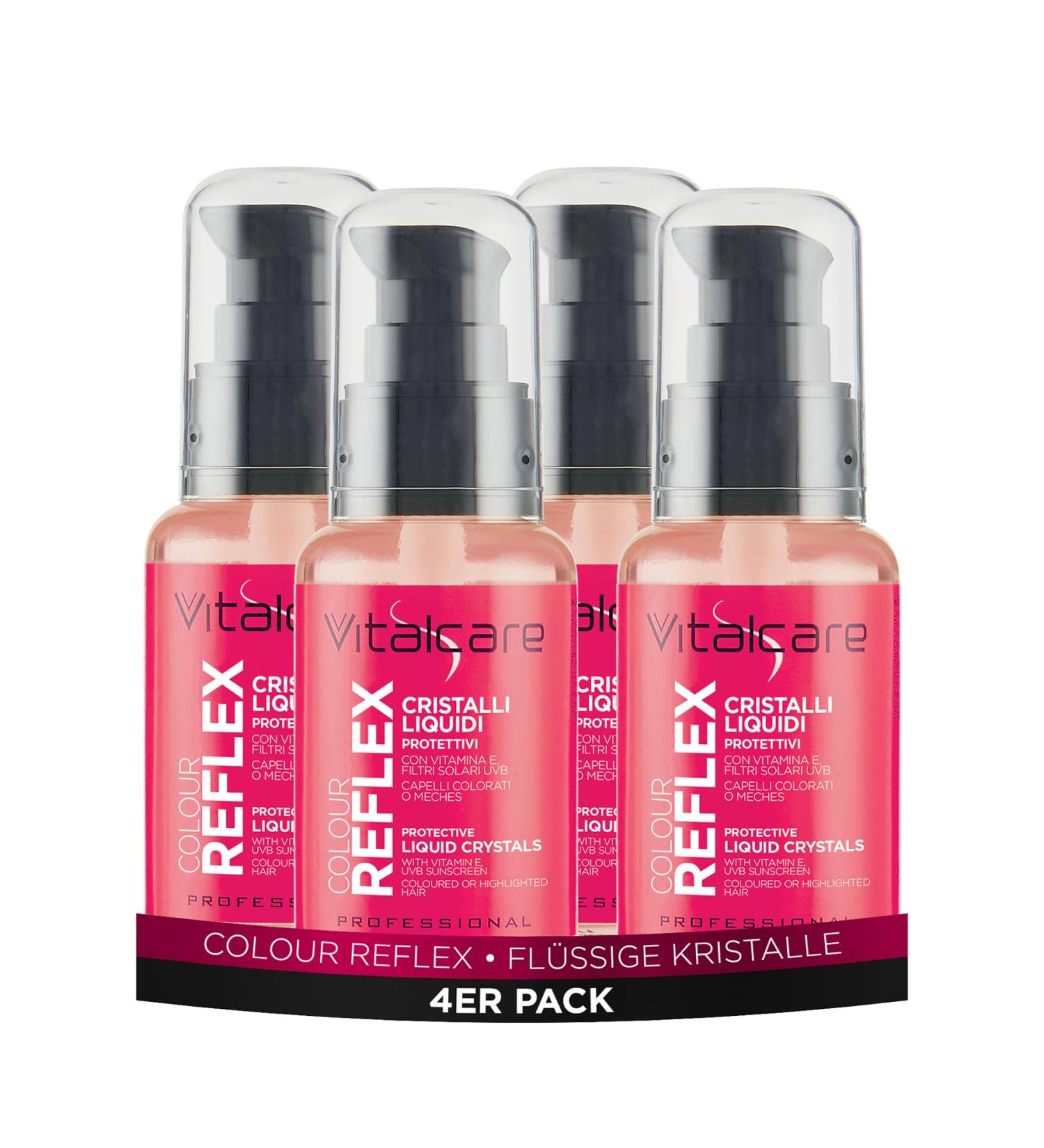 Vitalcare Vitalcare | Colour Reflex - Protective liquid crystals for coloured highlighted or treated hair with vitamin E and UVB sun filters for stronger velvety and shiny hair 4 x 50