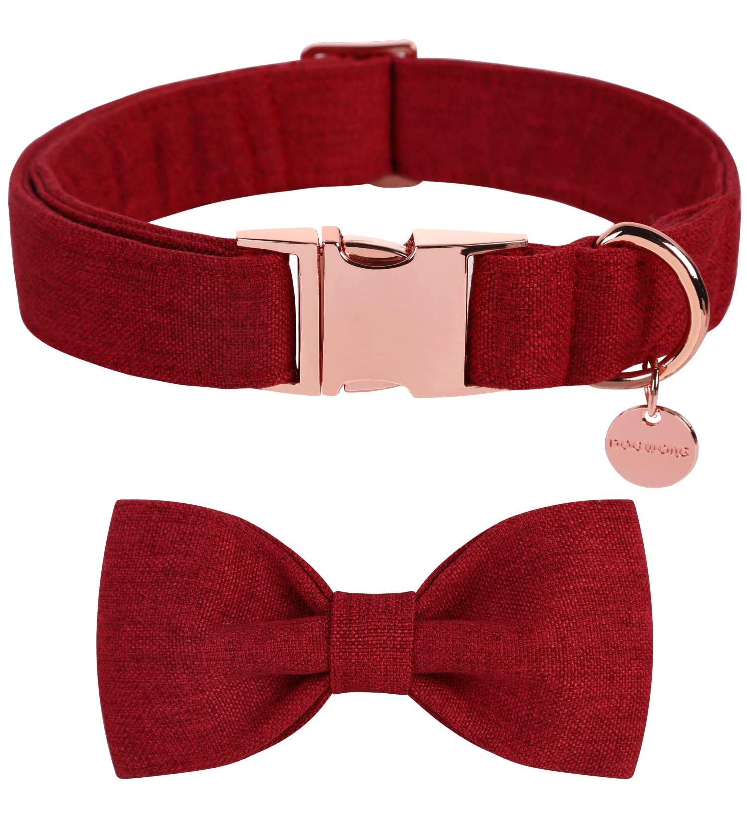 Dogwong Christmas Red Dog Collar with Removable Fly | Adjustable Pet Collar for Small Medium Dogs | Perfect Gift for Boys & Girls (Pack of 1) - Buy Online on GoSupps.com