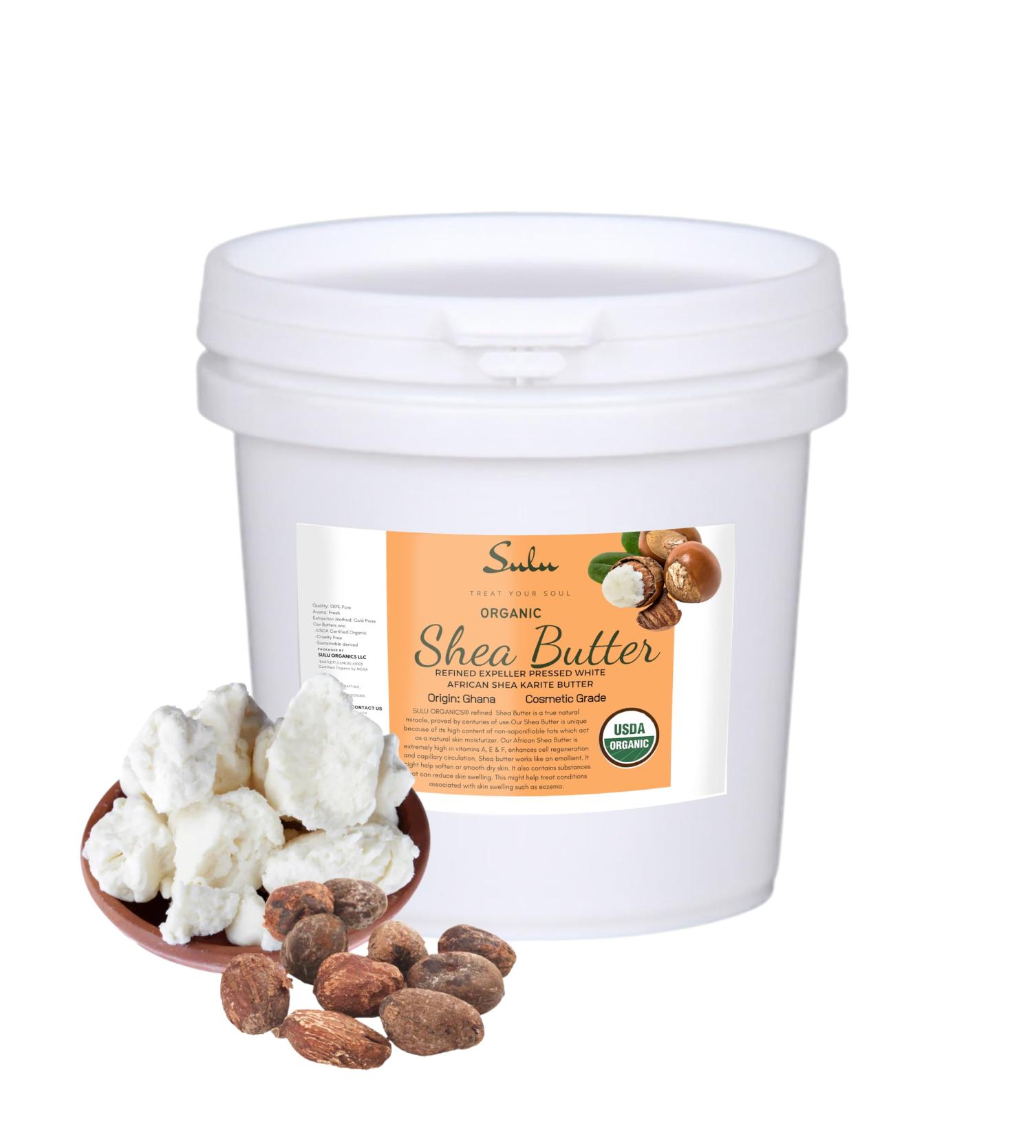7 Lbs USDA Organic Refined Expeller Pressed Shea Butter White- Cosmetic Grade-Cruelty Free-Vegan-Soap Making-Skin Care-Bulk Size