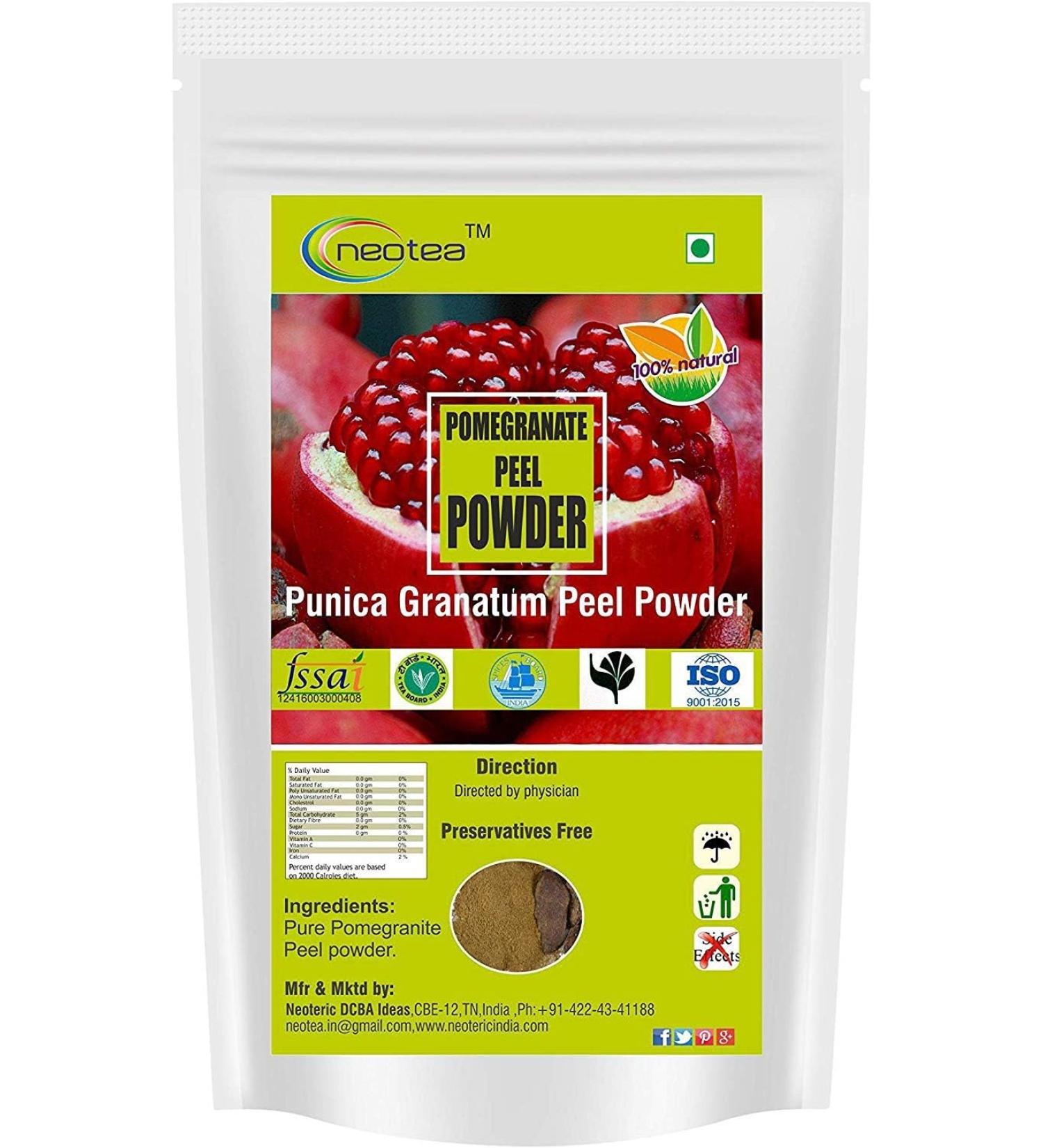 Neotea Pomegranate Peel Powder | 100% Pure & Natural | Finely Ground | Additive-Free | For Herbal Tea, Skincare & DIY Beauty (100 GM(3.52 OZ)) 3.52 Ounce (Pack of 1) - Buy Online on GoSupps.com