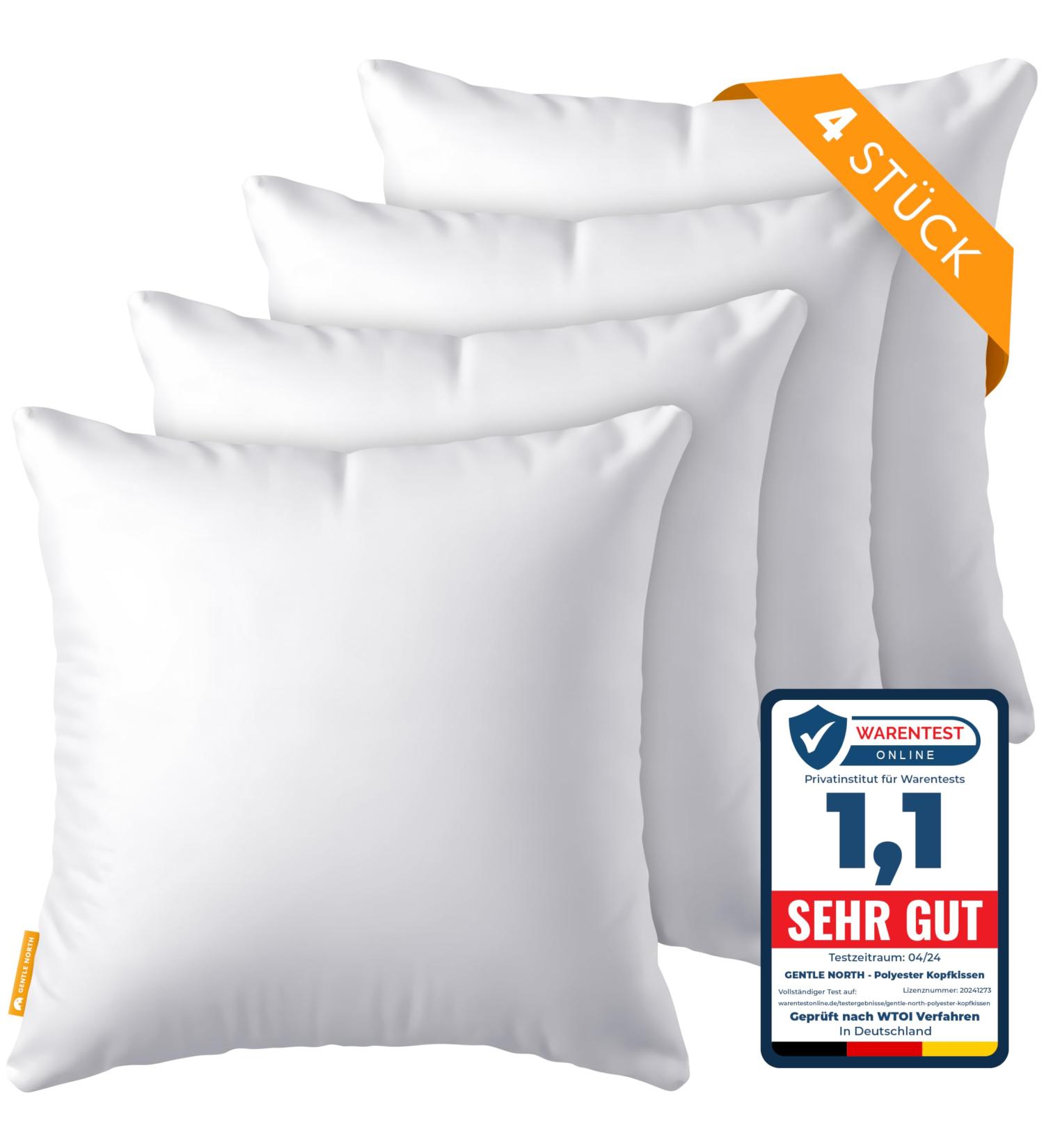 Buy Gentle North Decorative Pillow Set (4) - 45x45 cm - Zippered Washable kotex - Perfect for Beds & Sofas - White - Buy Online on GoSupps.com