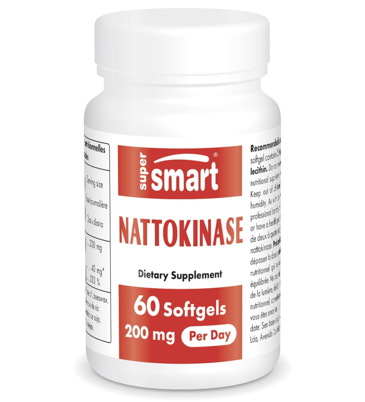 Buy Supersmart Nattokinase 50 mg - High Vitamin K2 - Gluten Free - 60 Softgels | International Shipping Available - Buy Online on GoSupps.com